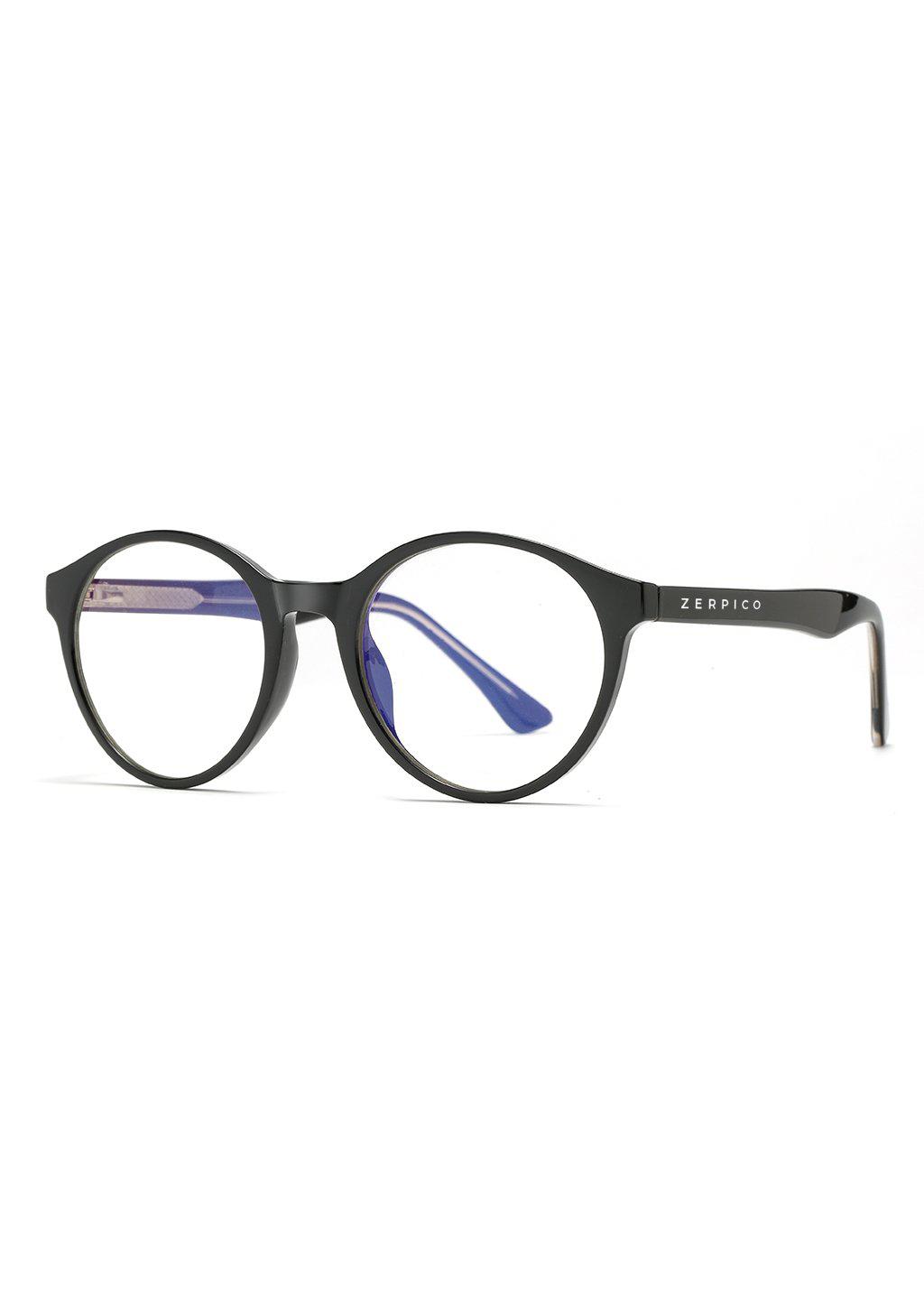 Tron anti blue-light glasses featuring photochromic lenses, showcasing a stylish round design with hyper extendable hinges.