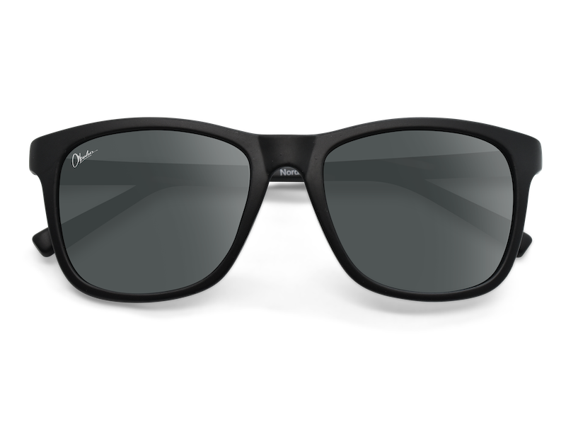 Okulars Eco Nordic Black sunglasses made from 100% recycled materials, featuring a matte finish and UV400 lenses.