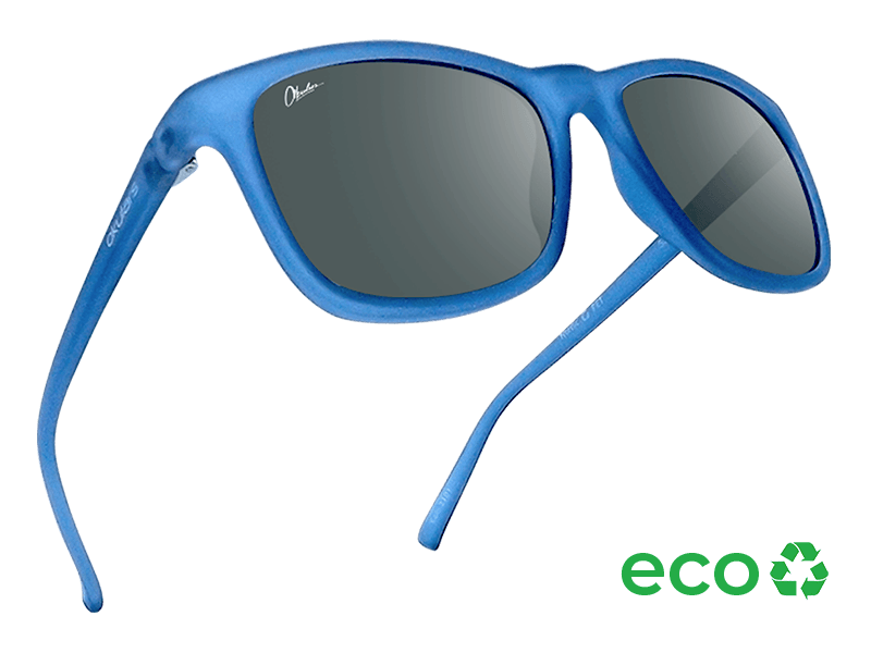 Okulars Eco Nordic Ocean Black sunglasses with a matte finish, showcasing a stylish design made from recycled materials.