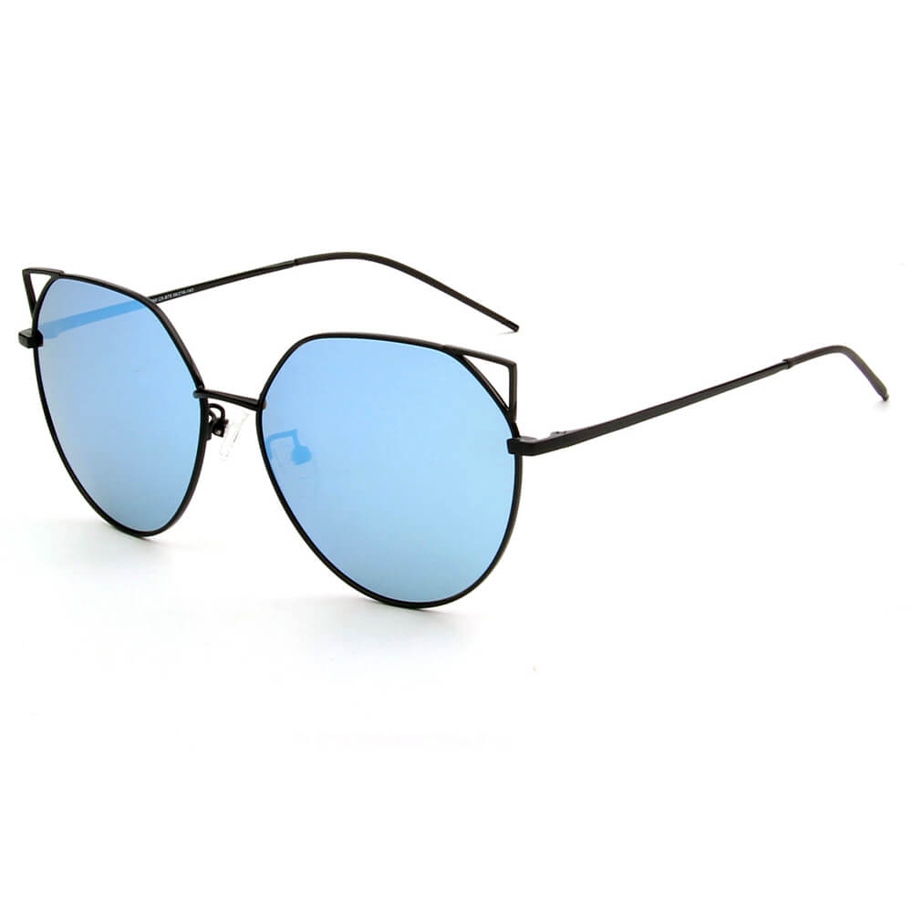 PROVENCE Women Polarized Round Cat Eye Sunglasses featuring a stylish cat eye design with a metal frame and polarized lenses.