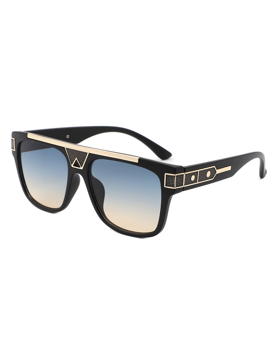 Qepruerus Aviator Style Retro Square Fashion Sunglasses with a chic square frame and impact-resistant lenses, perfect for stylish eye protection.