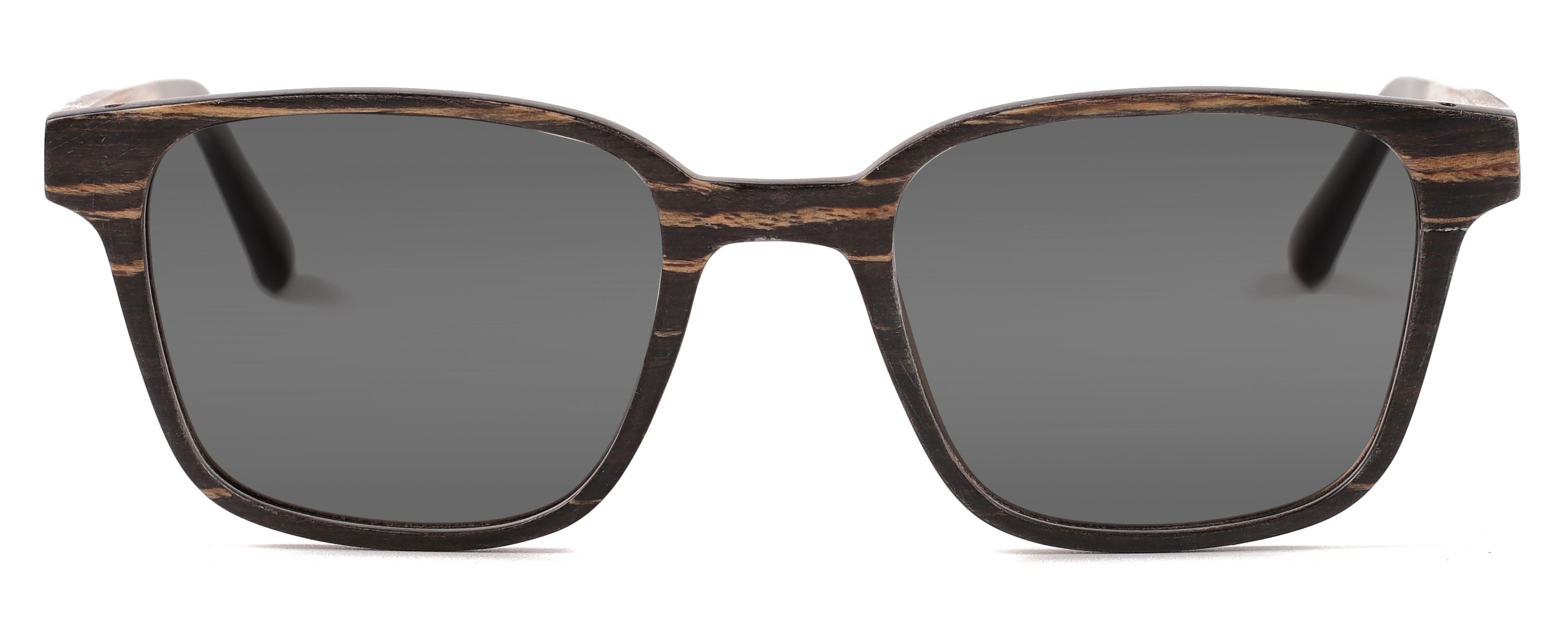 Renaissance Wood & Carbon Fibre Sunglasses featuring ebony and walnut frames with acetate tip arms and TAC polarised lenses.