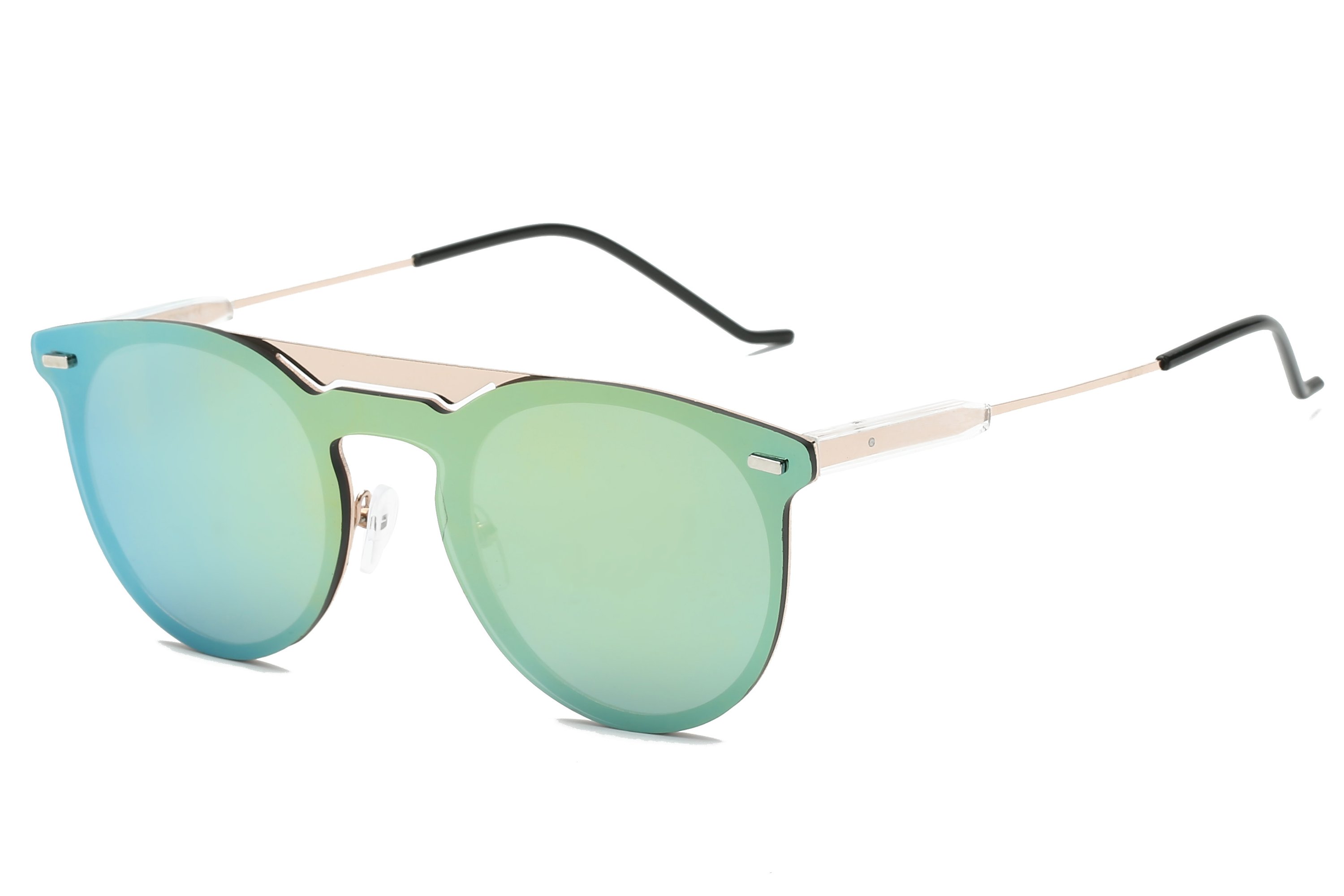 Green reflective lens sunglasses