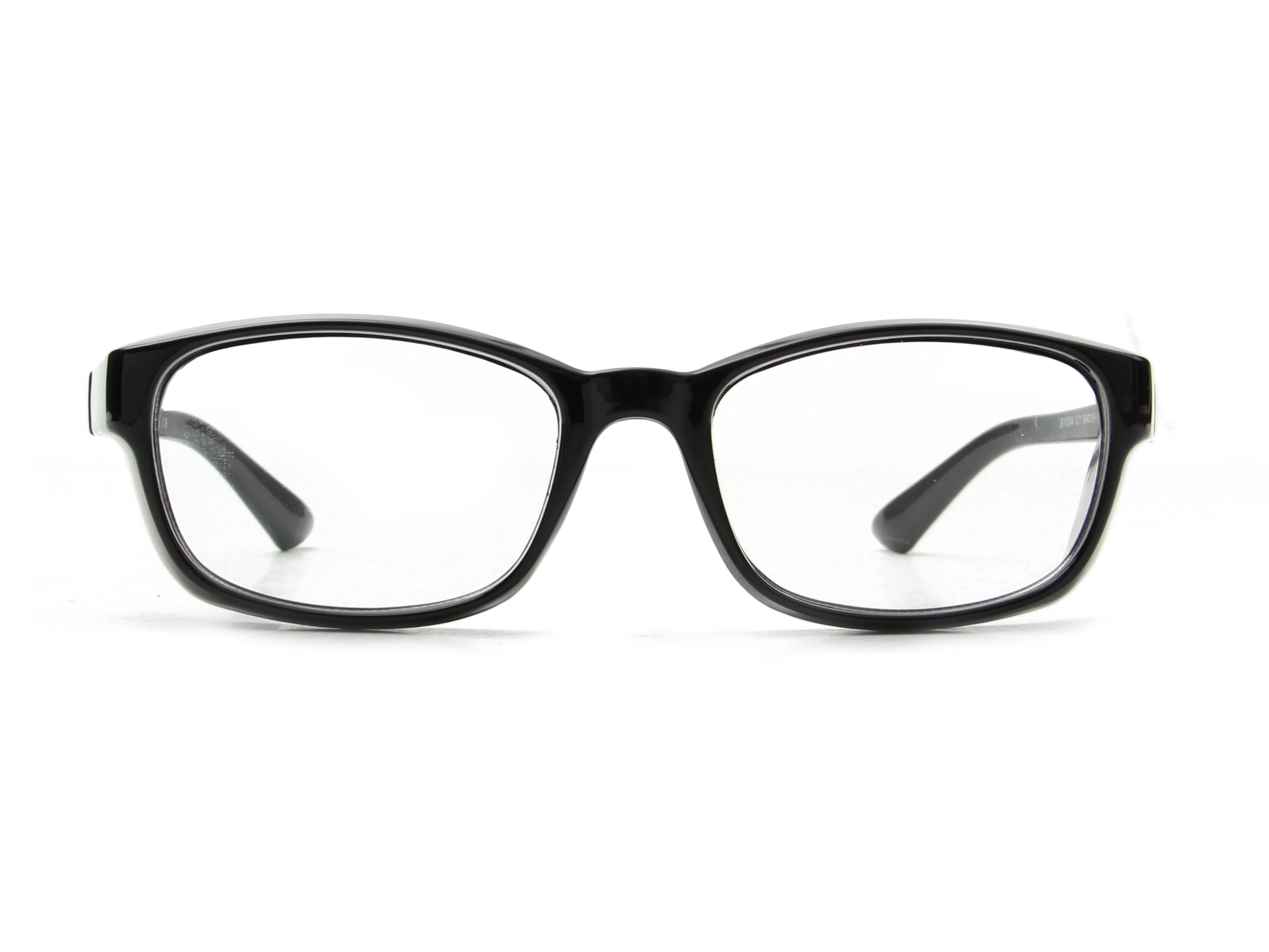 Salford Classic Rectangle Blue Light Blocker Glasses with a stylish plastic frame and clear PC lenses, designed for eye protection.