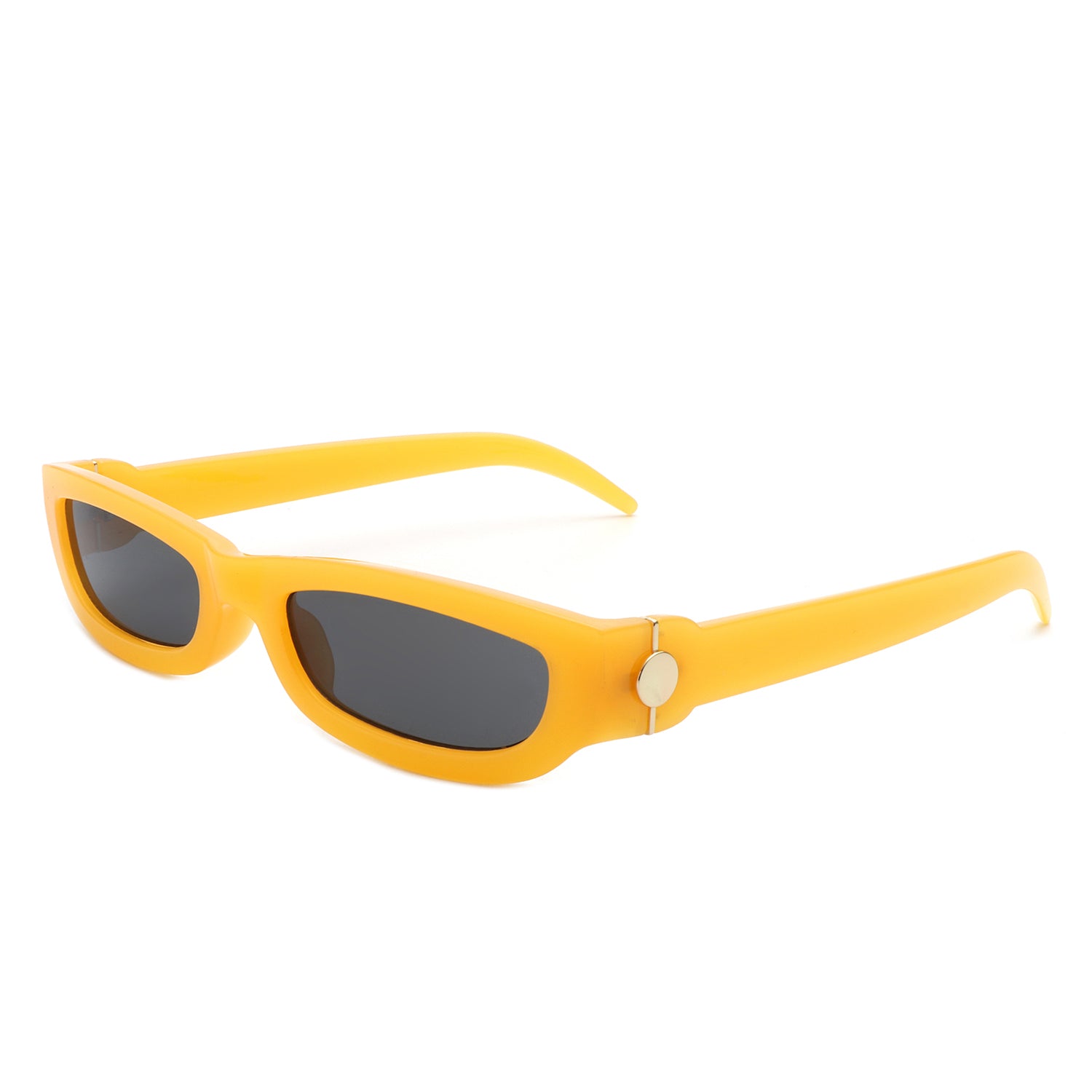 Skybloom Retro Rectangle Narrow Tinted Sunglasses with a stylish design, featuring a plastic frame and tinted lenses for UV protection.