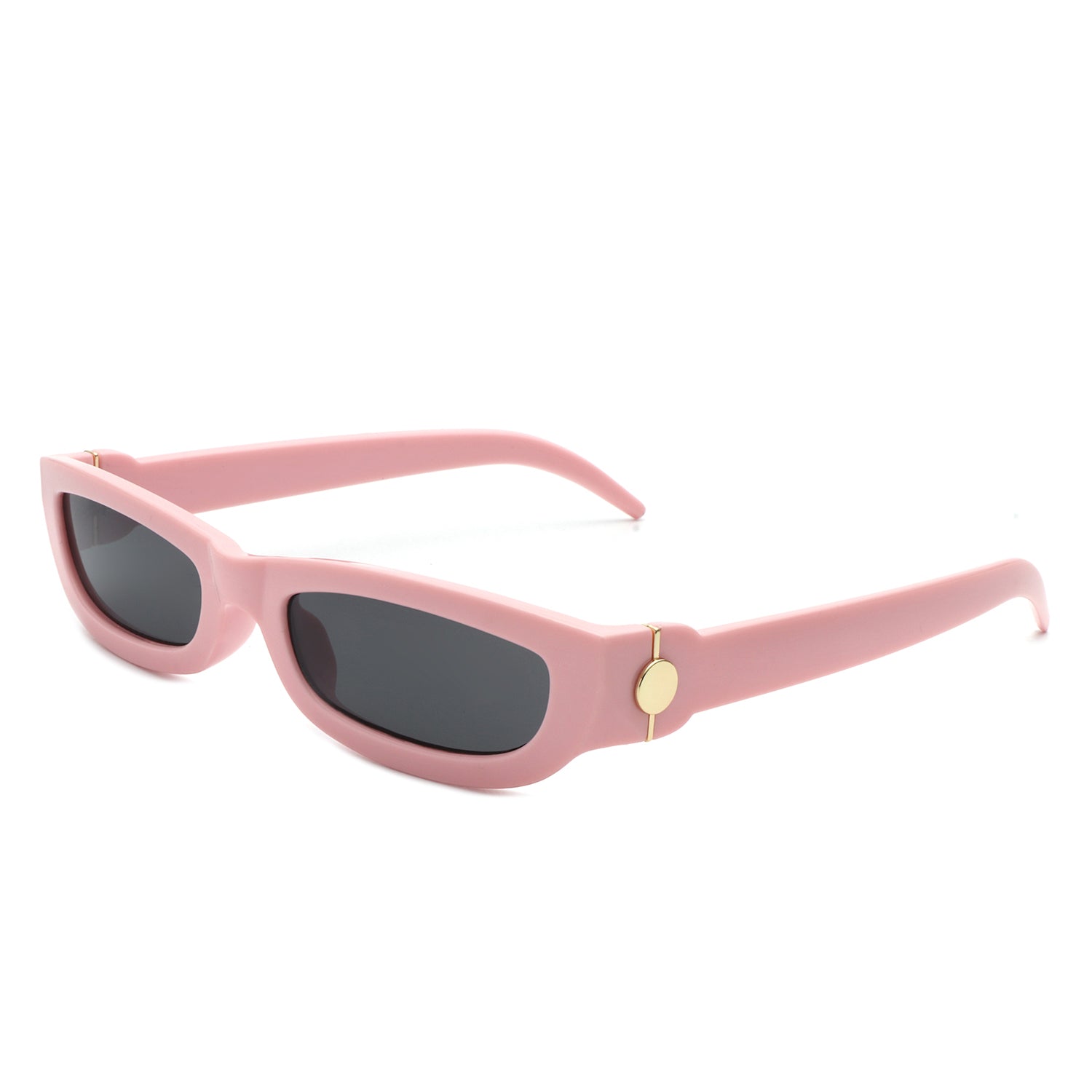 Skybloom Retro Rectangle Narrow Tinted Sunglasses with a stylish design, featuring a plastic frame and tinted lenses for UV protection.