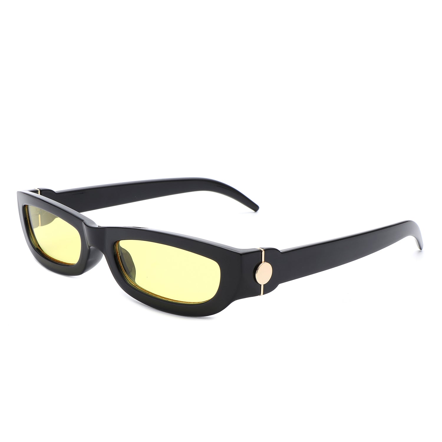 Skybloom Retro Rectangle Narrow Tinted Sunglasses with a stylish design, featuring a plastic frame and tinted lenses for UV protection.