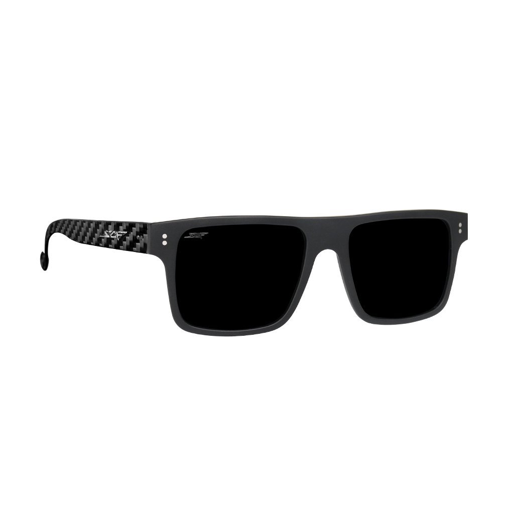 SPORT Real Carbon Fiber Sunglasses with polarized lenses and acetate frames, showcasing a modern square design.