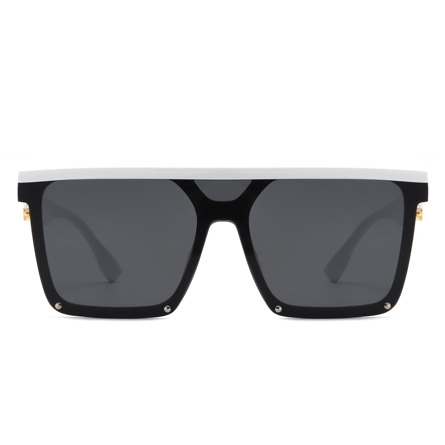 Sunquest Oversized Square Flat Top Sunglasses for Women, featuring a stylish design with a plastic frame and PC lenses, perfect for sun protection.