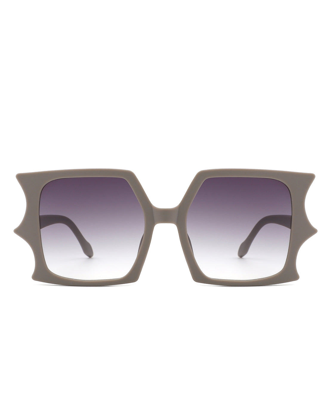 Cramilo Flat Top Bat Wing Irregular Sunglasses featuring a unique bat wing design with a flat top browline, lightweight plastic frames, and polycarbonate lenses.