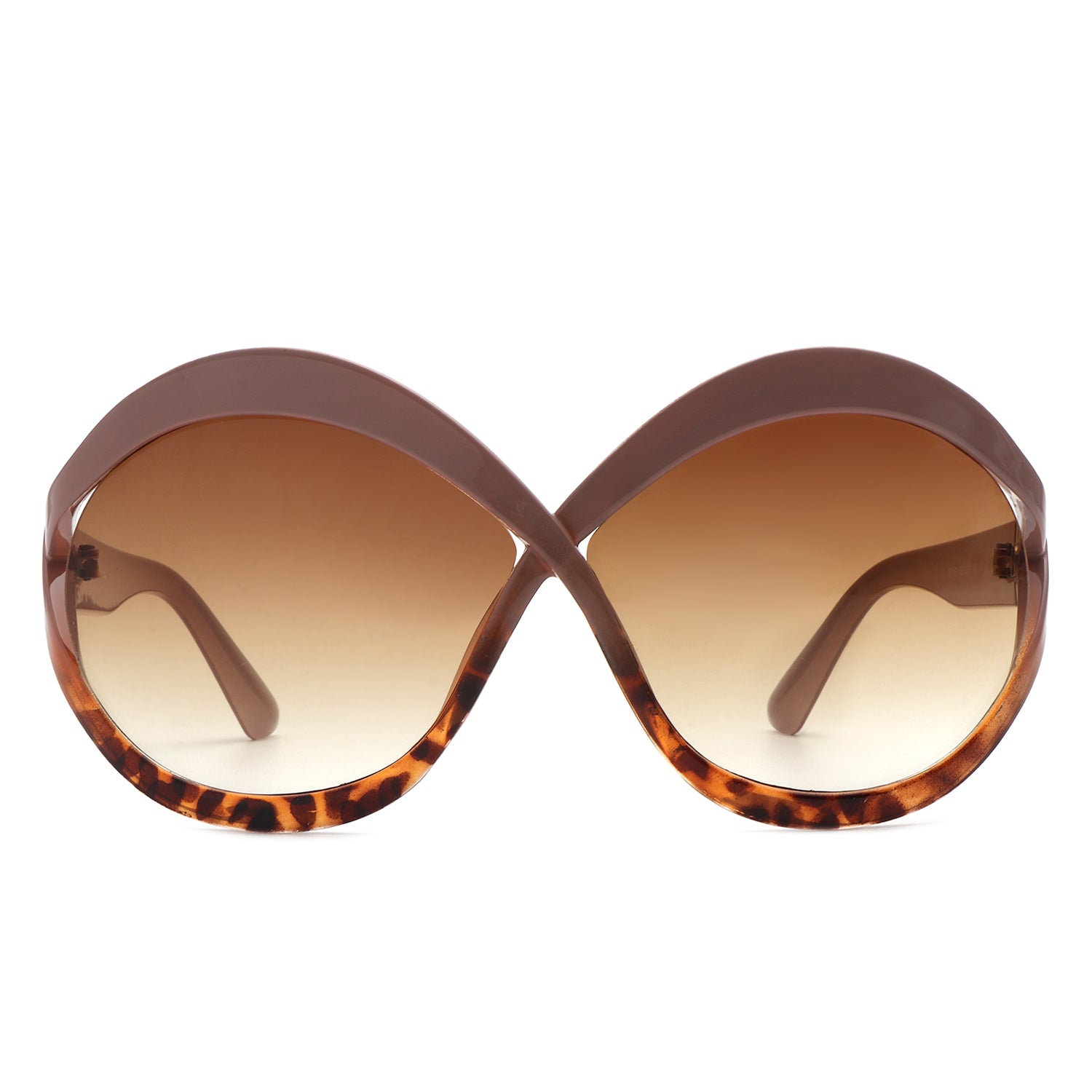 Sylvar Oversize Chic Oval Fashion Women Round Sunglasses with a stylish oversized design, featuring a plastic frame and PC lenses.