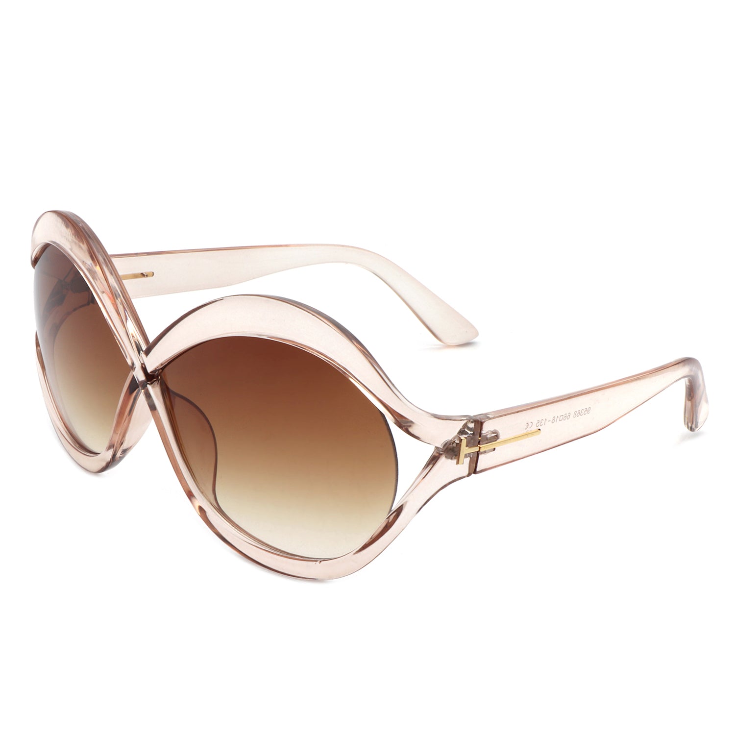 Sylvar Oversize Chic Oval Fashion Women Round Sunglasses with a stylish oversized design, featuring a plastic frame and PC lenses.