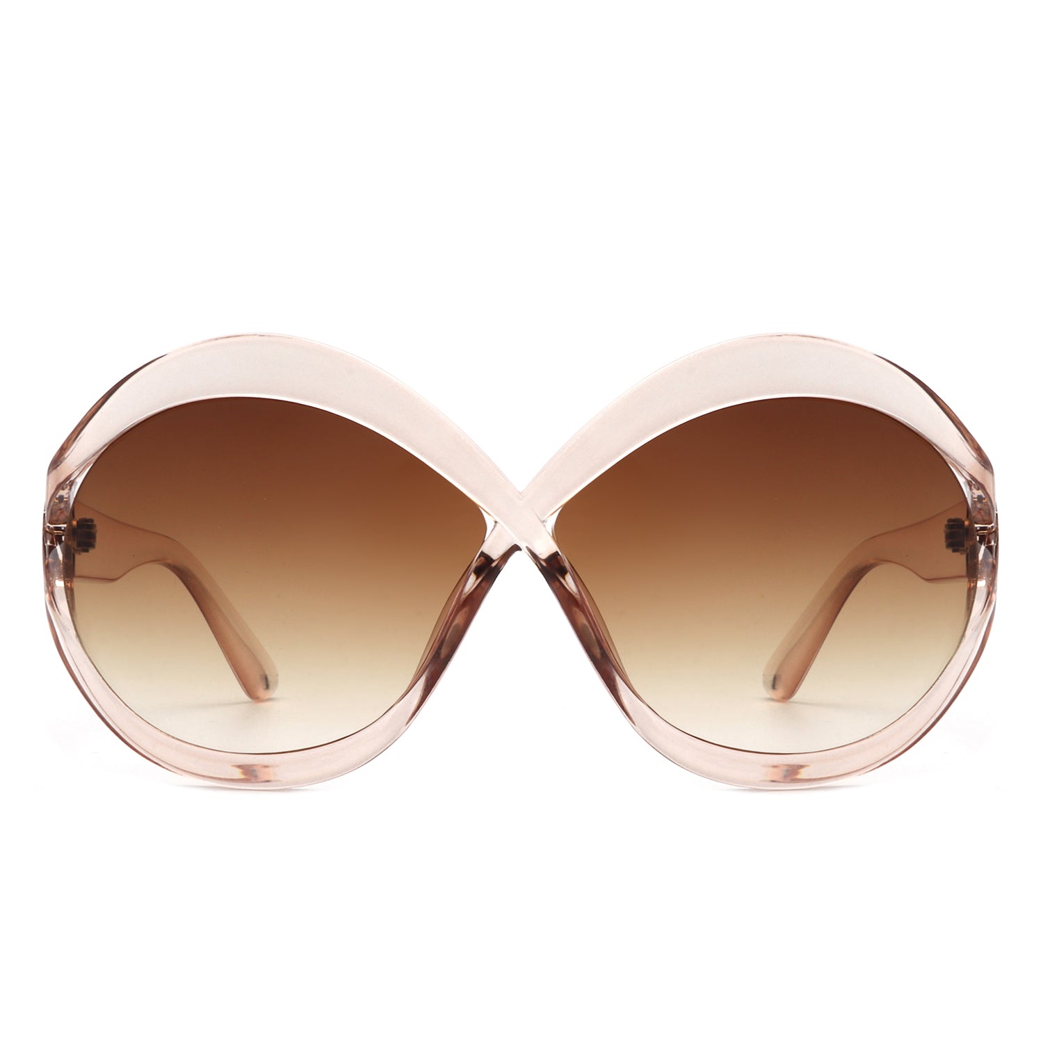 Sylvar Oversize Chic Oval Fashion Women Round Sunglasses with a stylish oversized design, featuring a plastic frame and PC lenses.