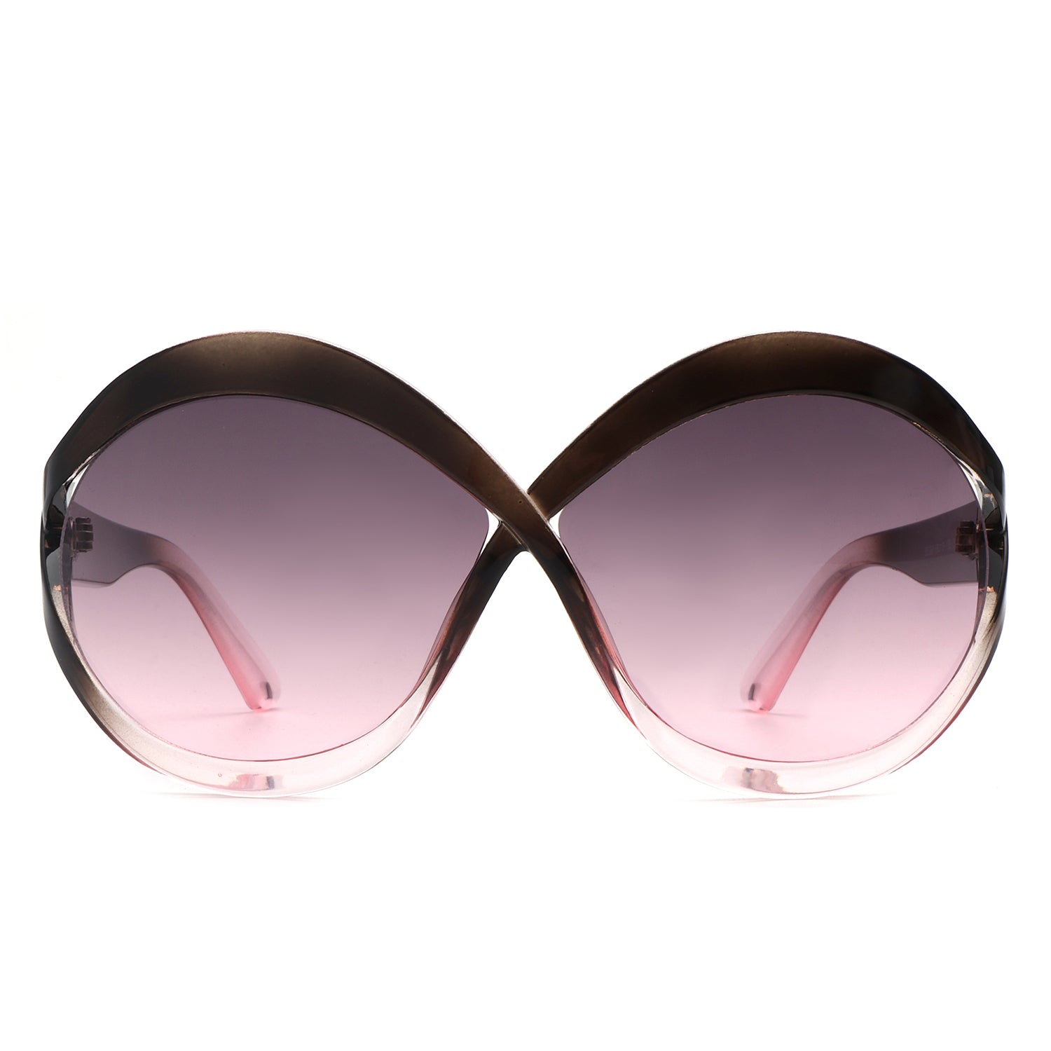 Sylvar Oversize Chic Oval Fashion Women Round Sunglasses with a stylish oversized design, featuring a plastic frame and PC lenses.