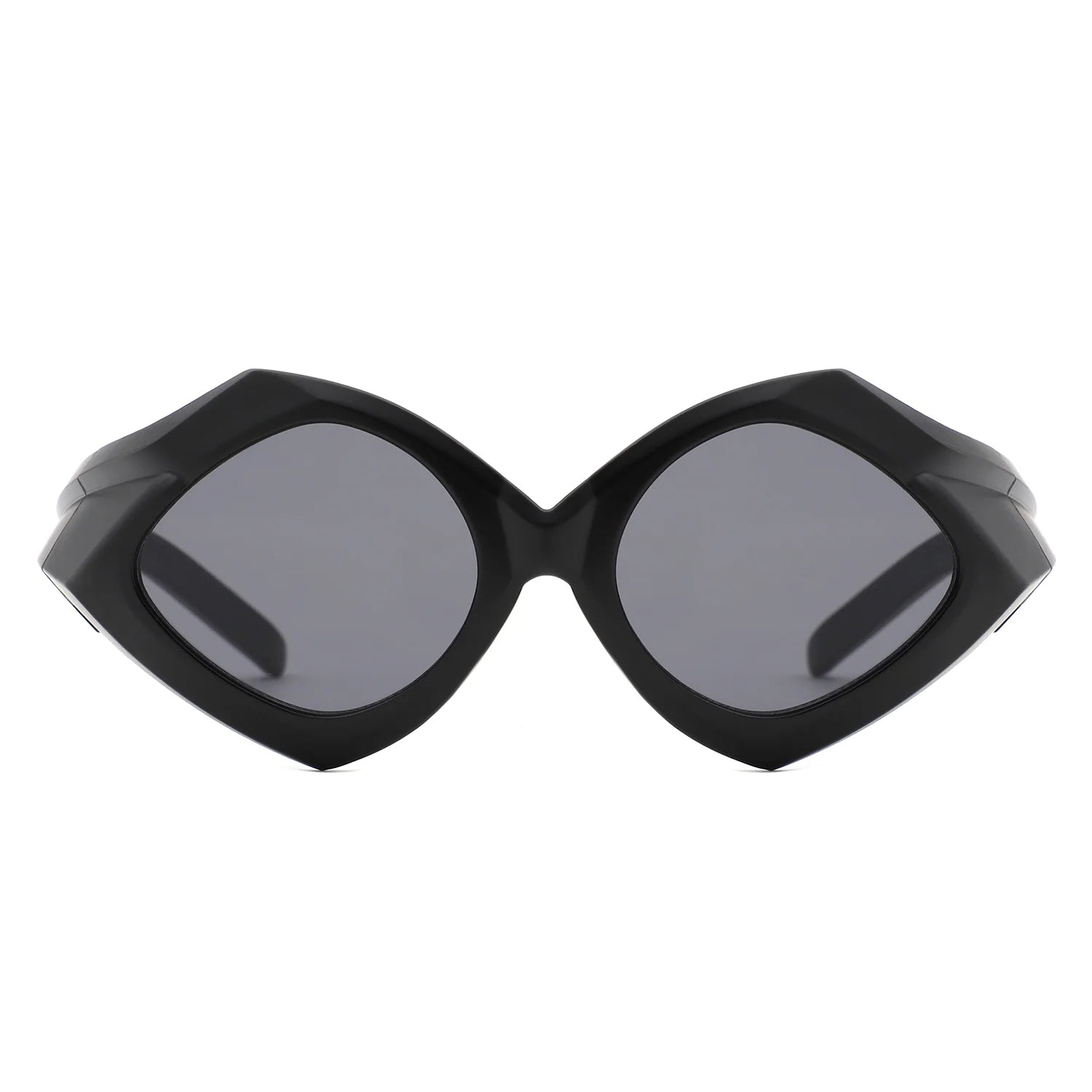 Talor Geometric Fashion Polygon Triangle Sunglasses featuring a unique triangle design with lightweight plastic frames and stylish packaging.