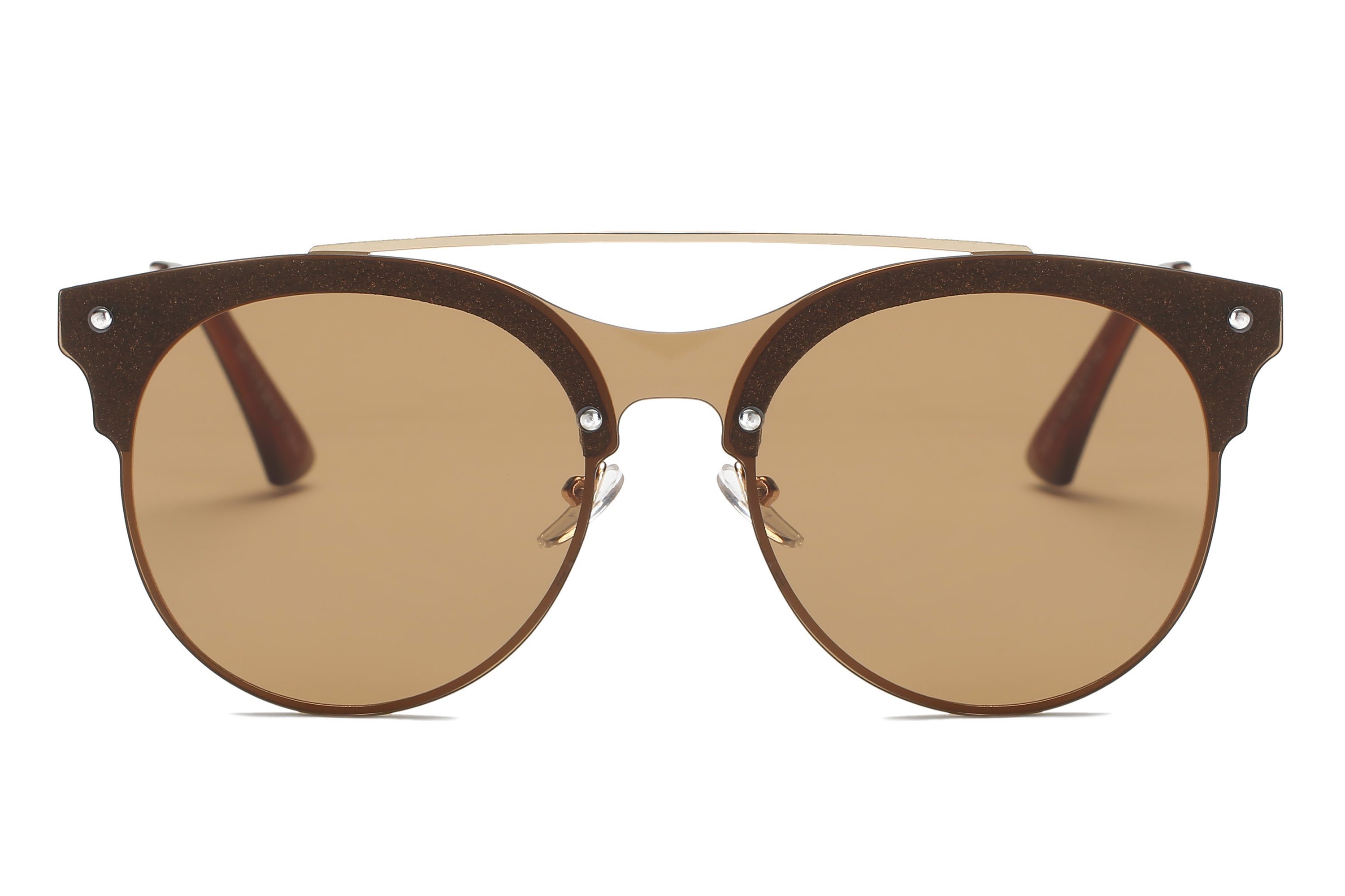 Tegan Women Brow-Bar Cat Eye Sunglasses with tinted lenses and UV protection, featuring a stylish plastic and metal frame.