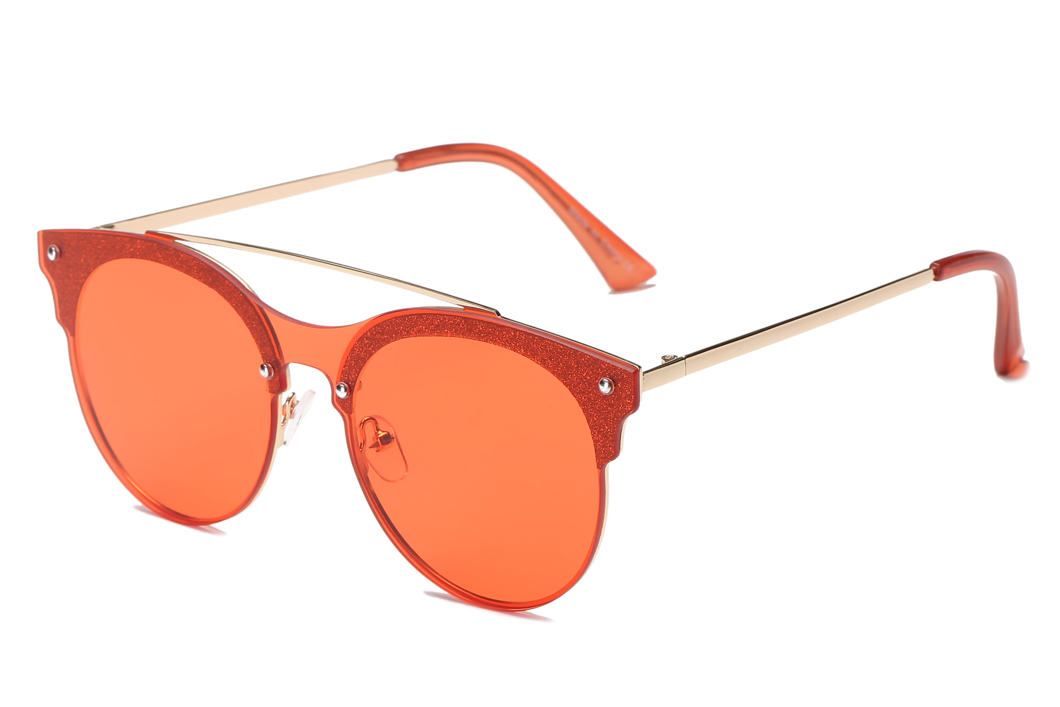 Tegan Women Brow-Bar Cat Eye Sunglasses with tinted lenses and UV protection, featuring a stylish plastic and metal frame.