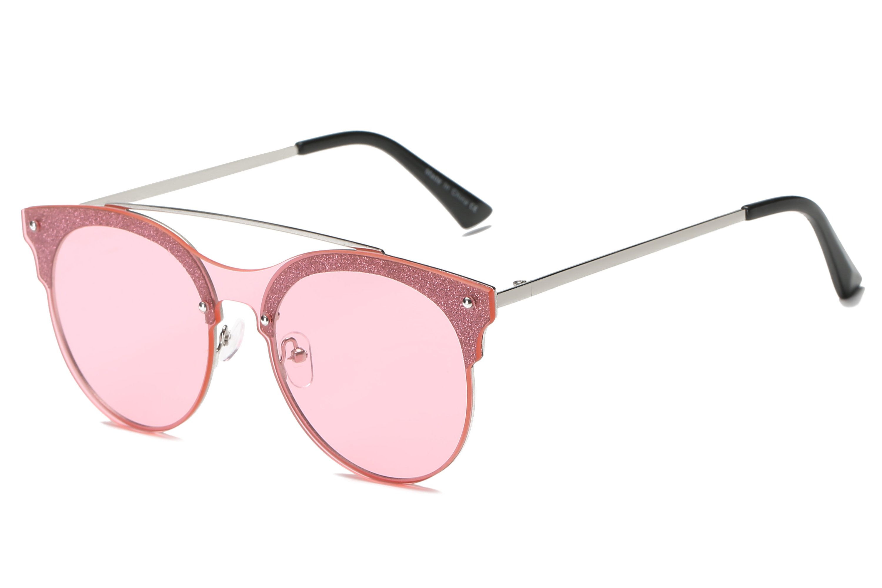 Tegan Women Brow-Bar Cat Eye Sunglasses with tinted lenses and UV protection, featuring a stylish plastic and metal frame.