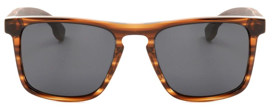 Tommy Acetate & Wood Sunglasses featuring bold flat top design with natural wood temples and TAC polarised lenses.