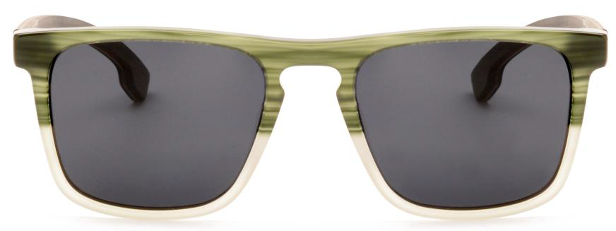 Tommy Acetate & Wood Sunglasses featuring bold flat top design with natural wood temples and TAC polarised lenses.