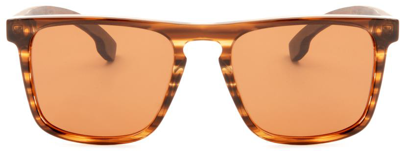 Tommy Acetate & Wood Sunglasses featuring bold flat top design with natural wood temples and TAC polarised lenses.