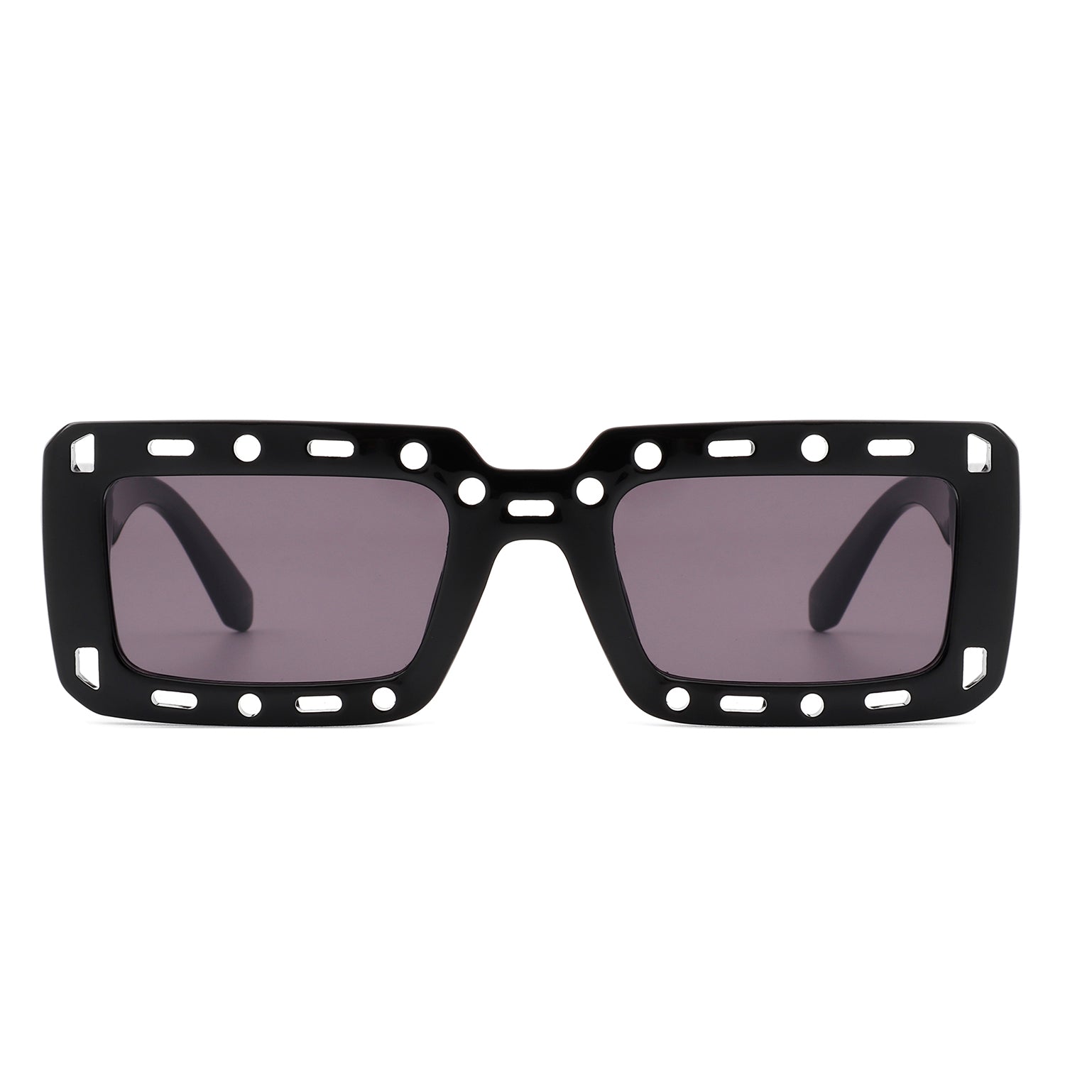 Undynite Rectangle Irregular Frame Retro Fashion Square Sunglasses with a stylish design and UV protection.