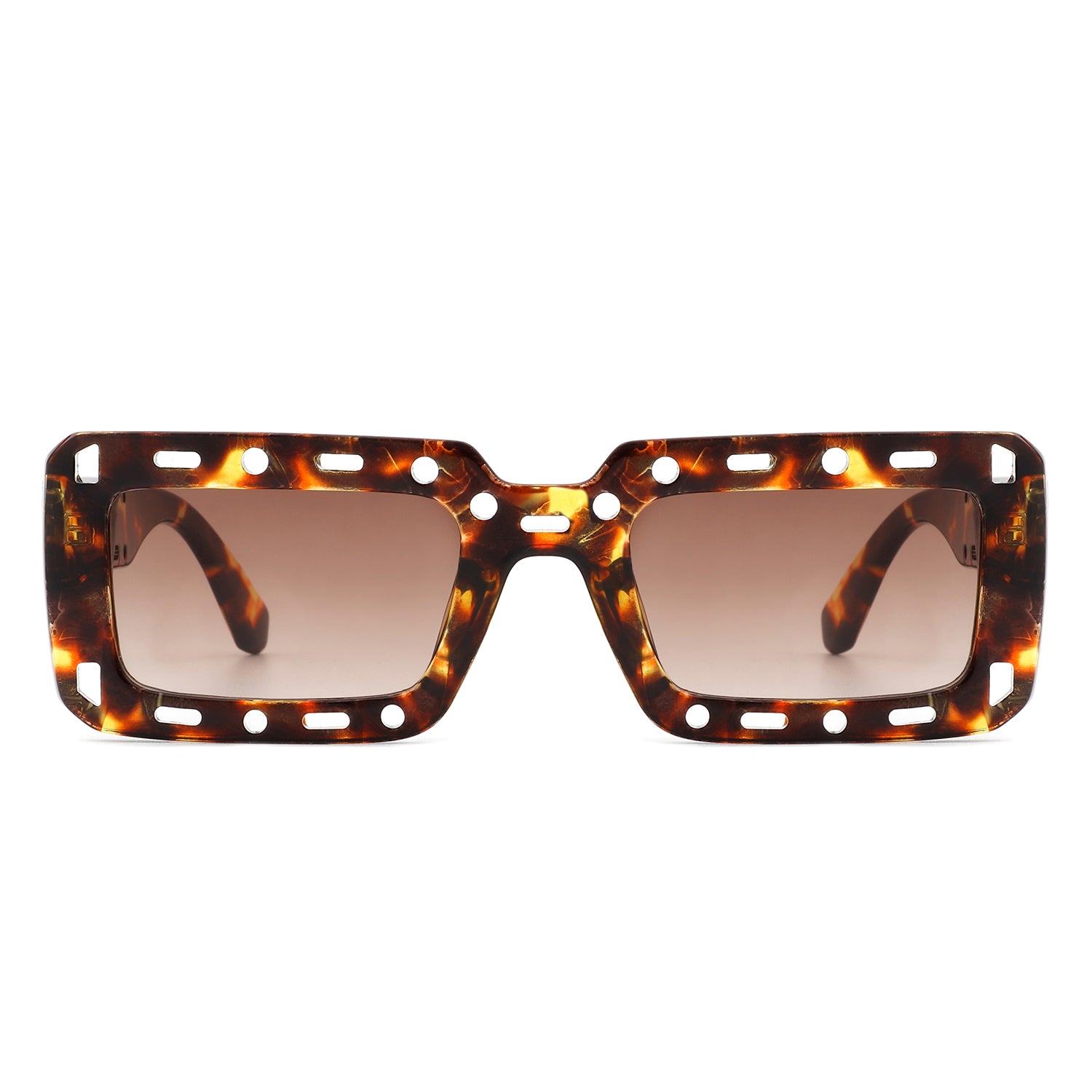 Undynite Rectangle Irregular Frame Retro Fashion Square Sunglasses with a stylish design and UV protection.