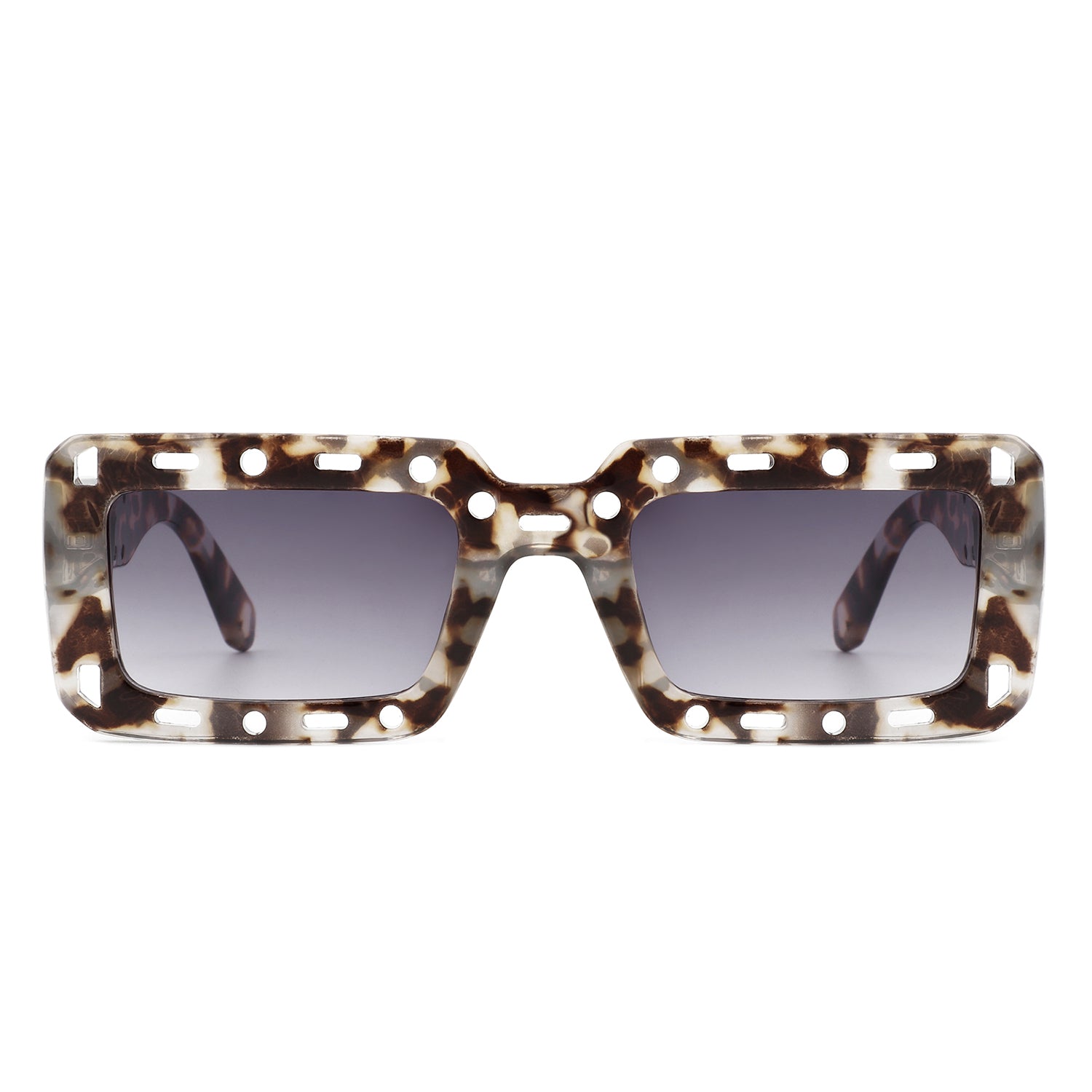 Undynite Rectangle Irregular Frame Retro Fashion Square Sunglasses with a stylish design and UV protection.