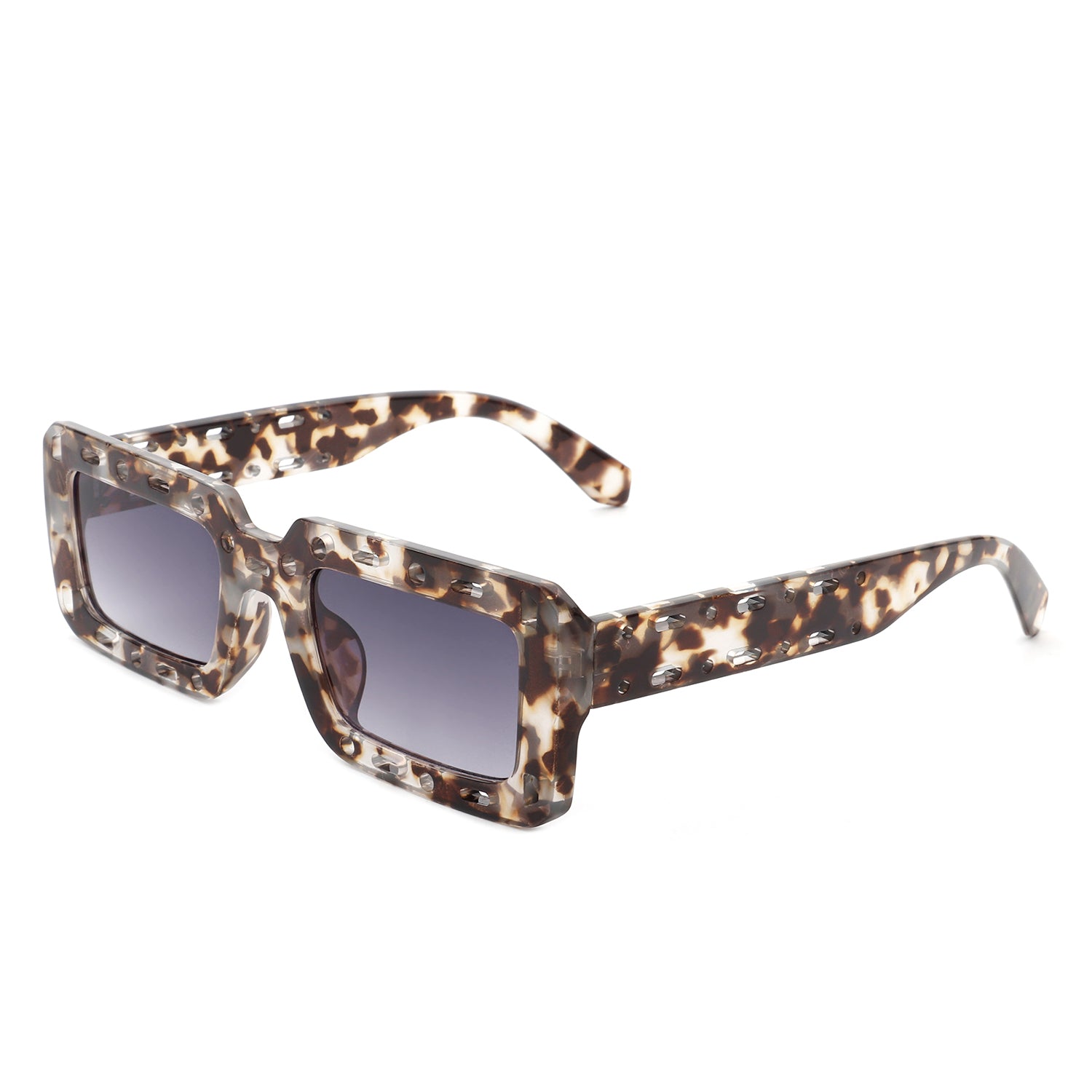 Undynite Rectangle Irregular Frame Retro Fashion Square Sunglasses with a stylish design and UV protection.