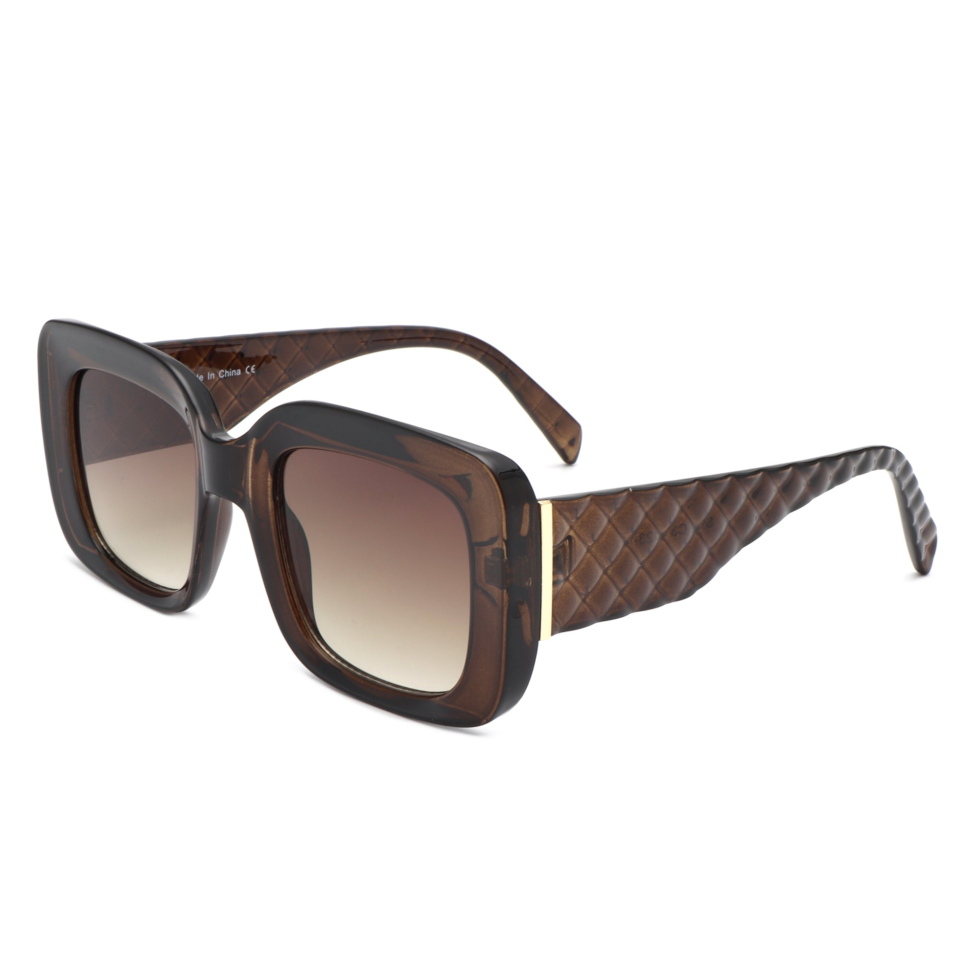 Vaelos Chunky Flat Top Square Thick Frame Sunglasses with stylish square design and UV protection.