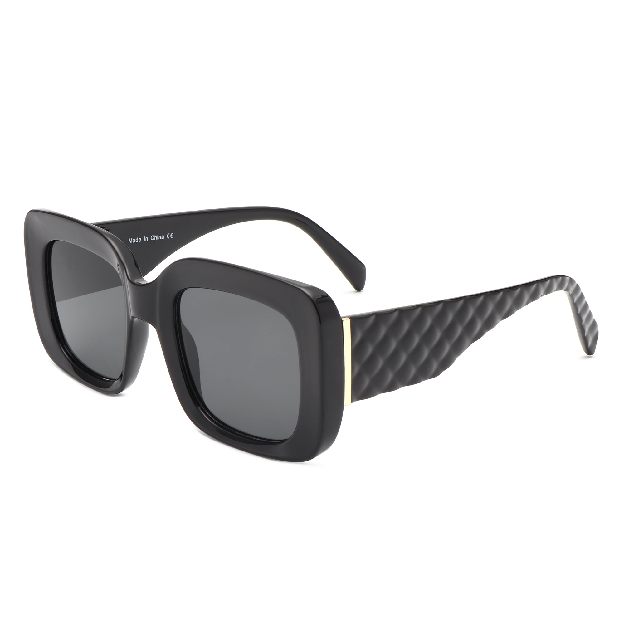 Vaelos Chunky Flat Top Square Thick Frame Sunglasses with stylish square design and UV protection.