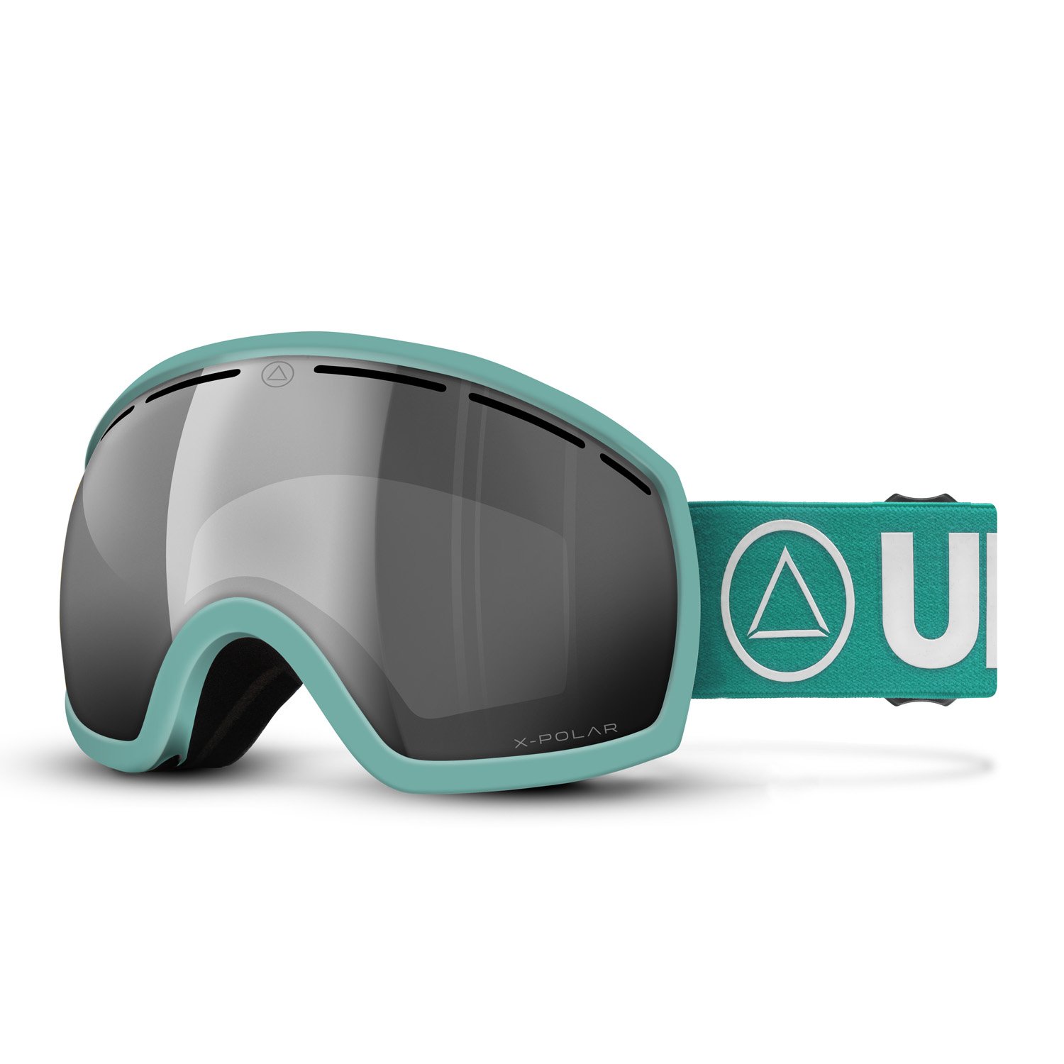 Uller® Vertical Mint/Grey ski goggles featuring advanced X-POLAR lens technology, designed for optimal clarity and performance.