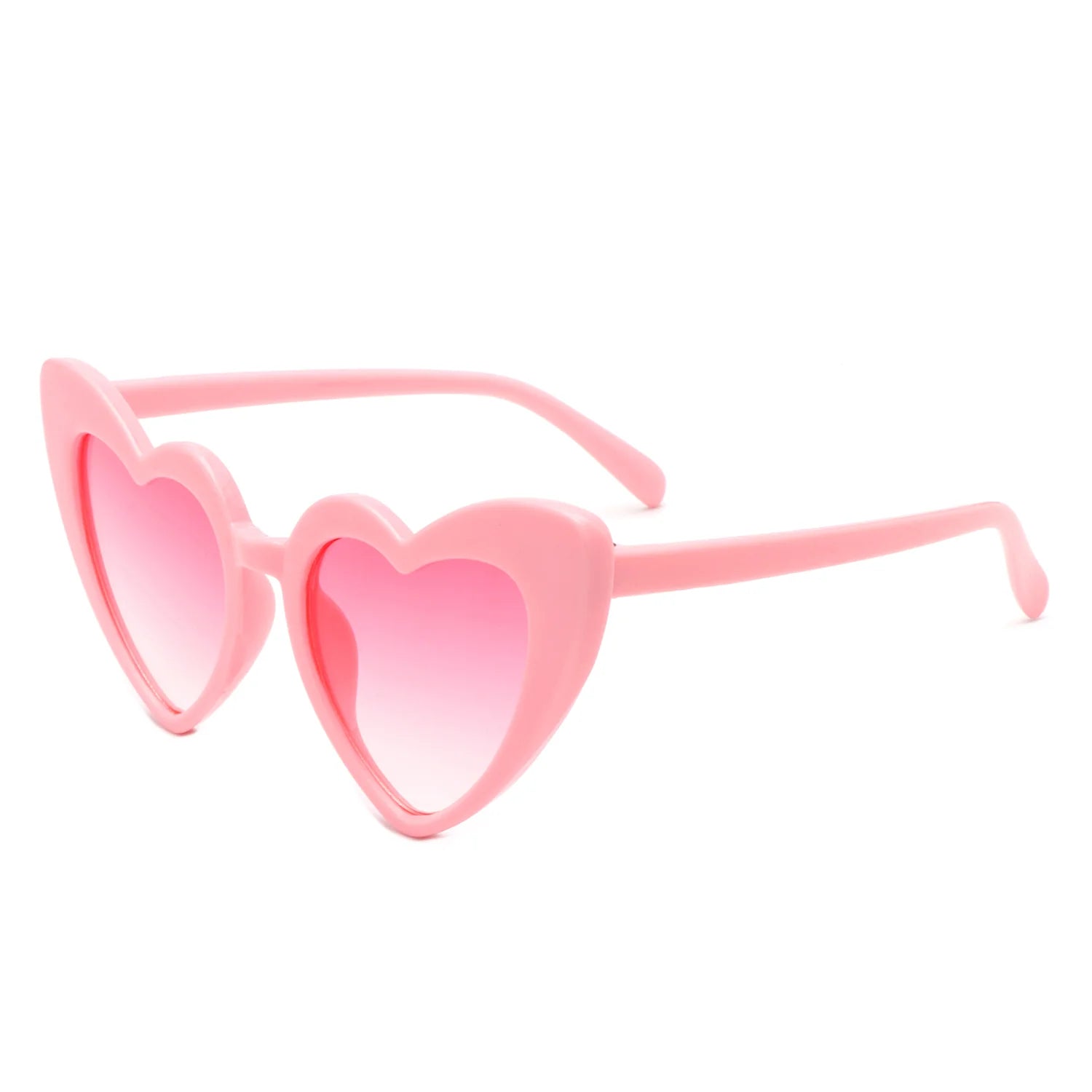 Wink Heart-Shaped Sunglasses for Kids featuring a playful design, lightweight plastic frames, and polycarbonate lenses for sun protection.