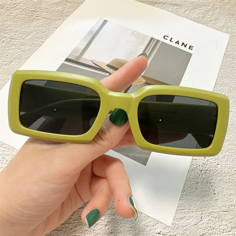 Women Small Rectangle Outdoor Travel Sunglasses with polycarbonate lenses, perfect for outdoor activities and stylish looks.