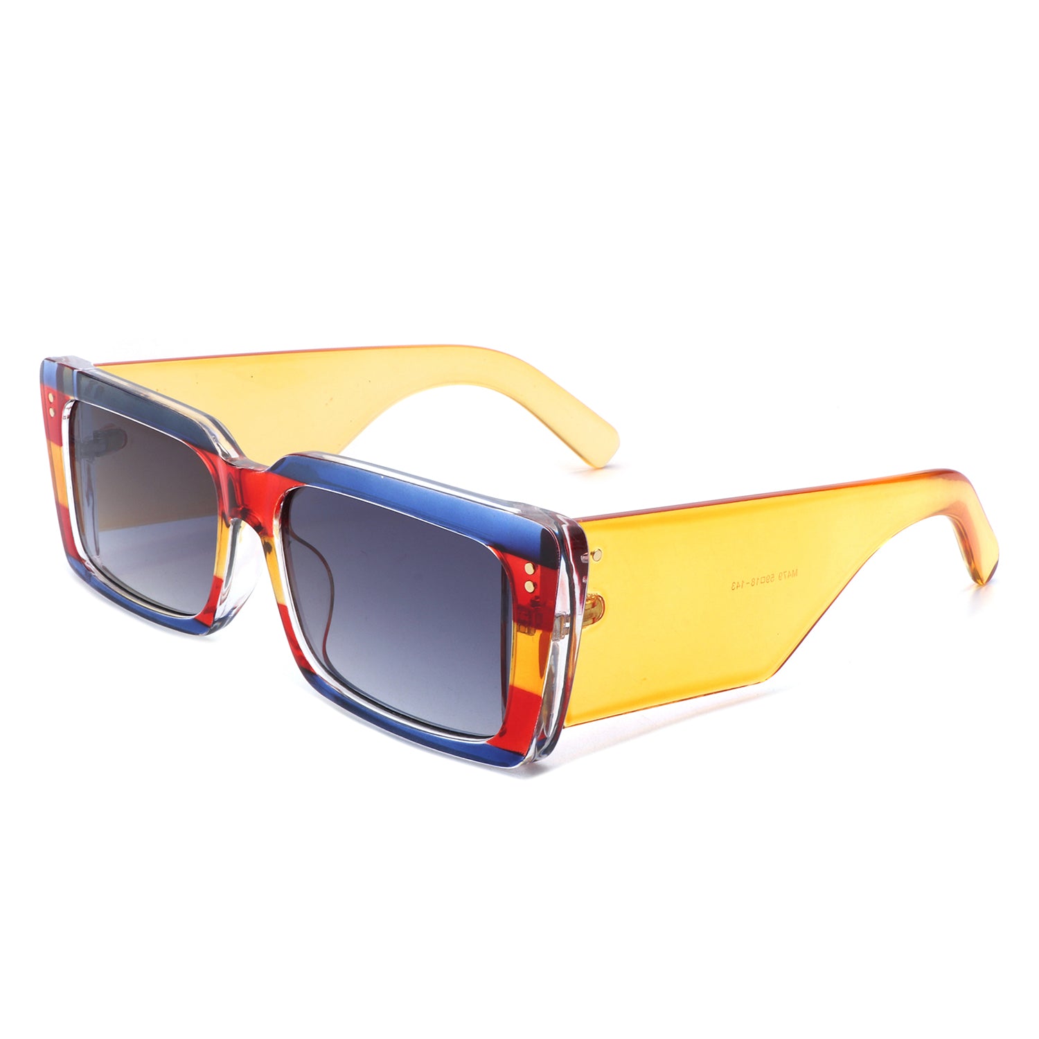 Yoplines Retro Rectangle Square Flat Top Tinted Sunglasses with a stylish design and UV protection.