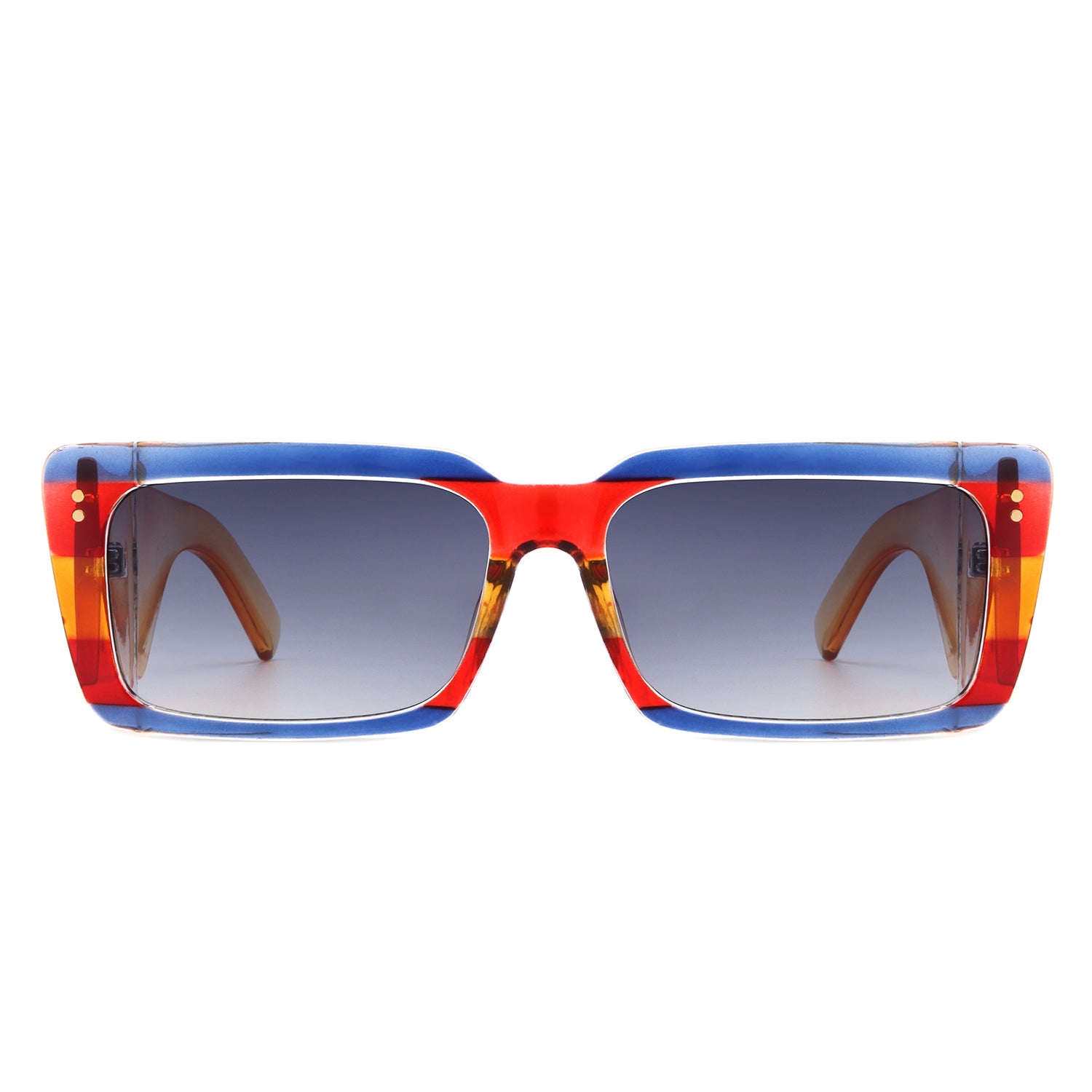 Yoplines Retro Rectangle Square Flat Top Tinted Sunglasses with a stylish design and UV protection.