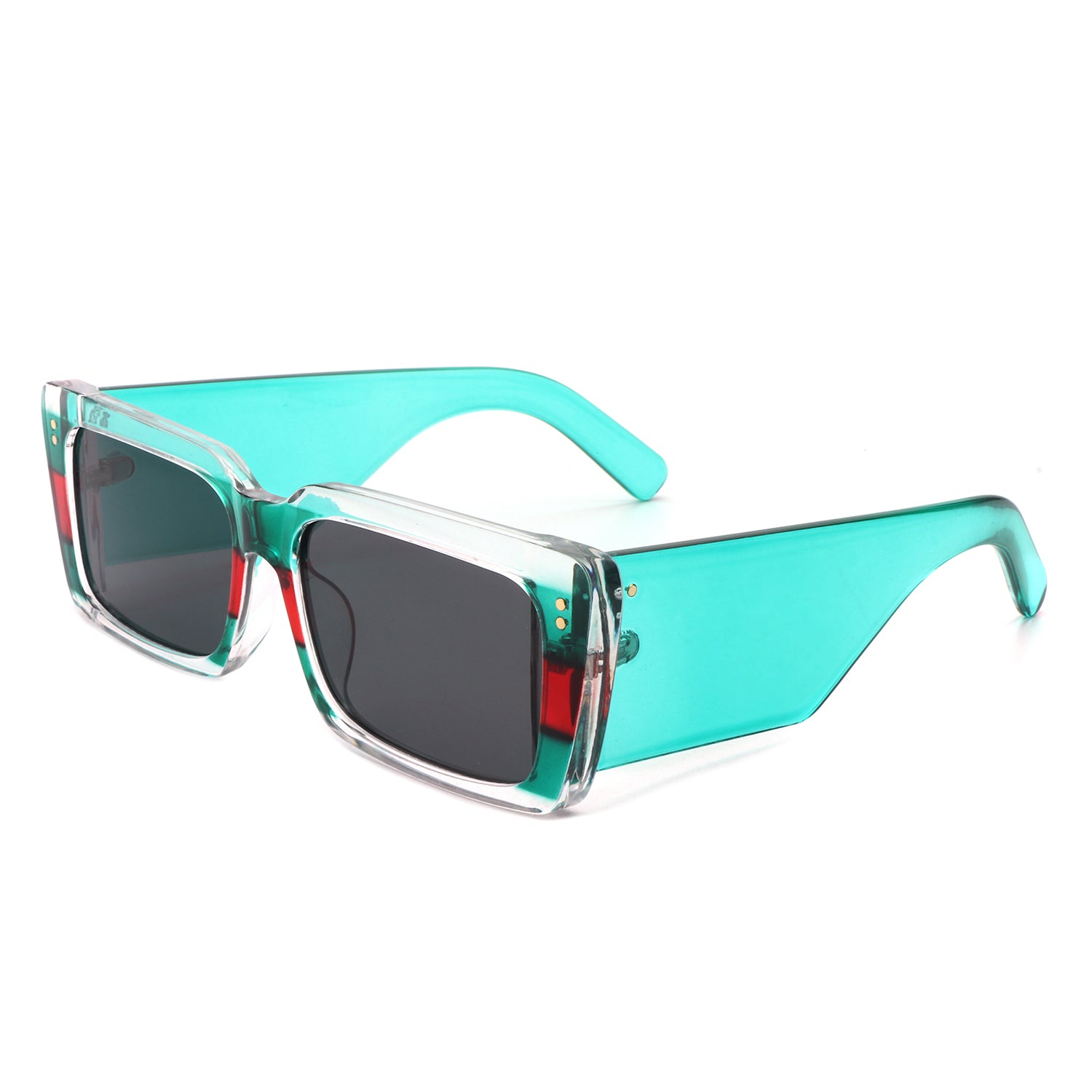 Yoplines Retro Rectangle Square Flat Top Tinted Sunglasses with a stylish design and UV protection.