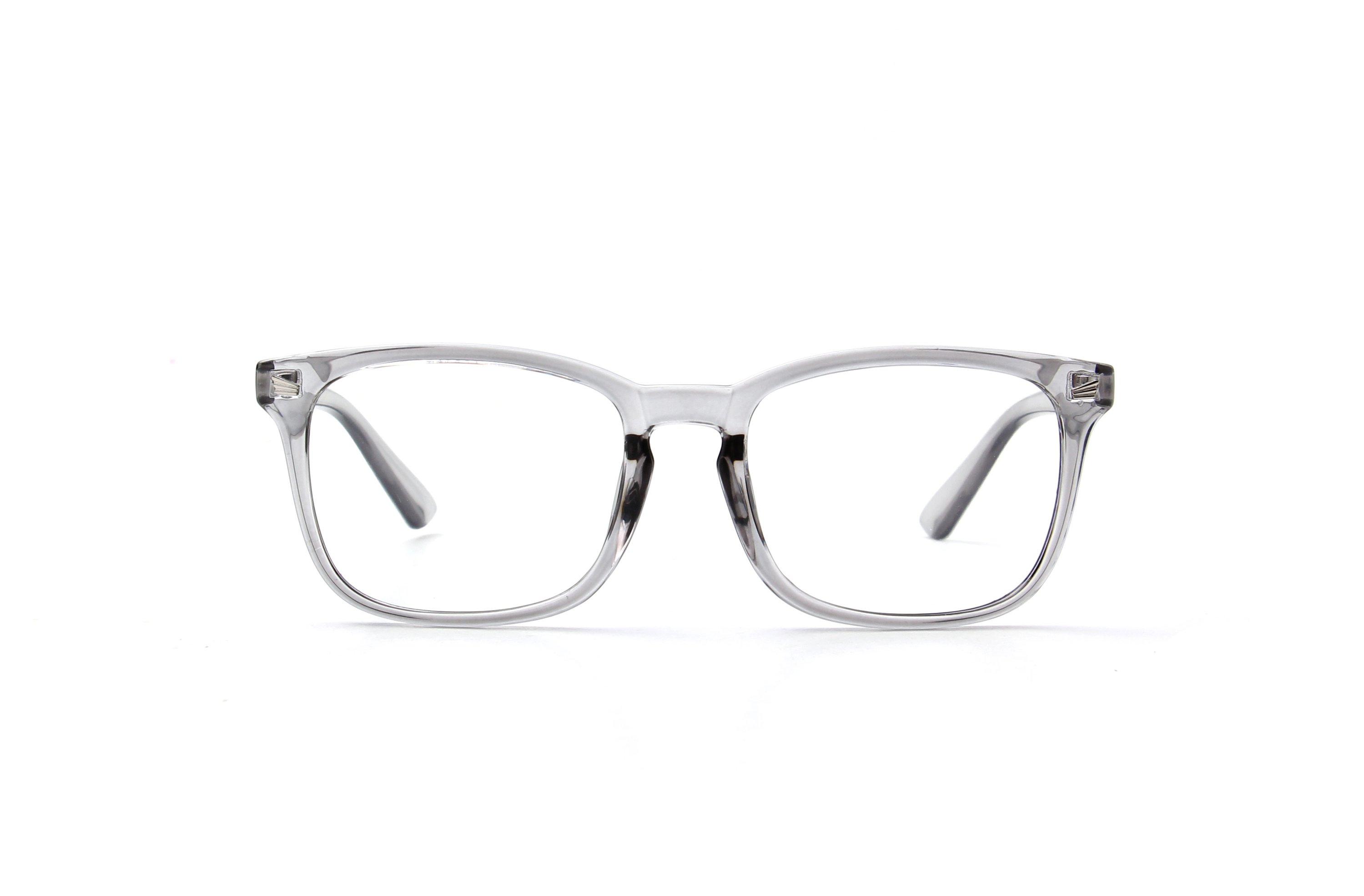 Zephyr Classic Rectangle Blue Light Glasses with a stylish plastic frame and clear lenses, designed for eye protection.