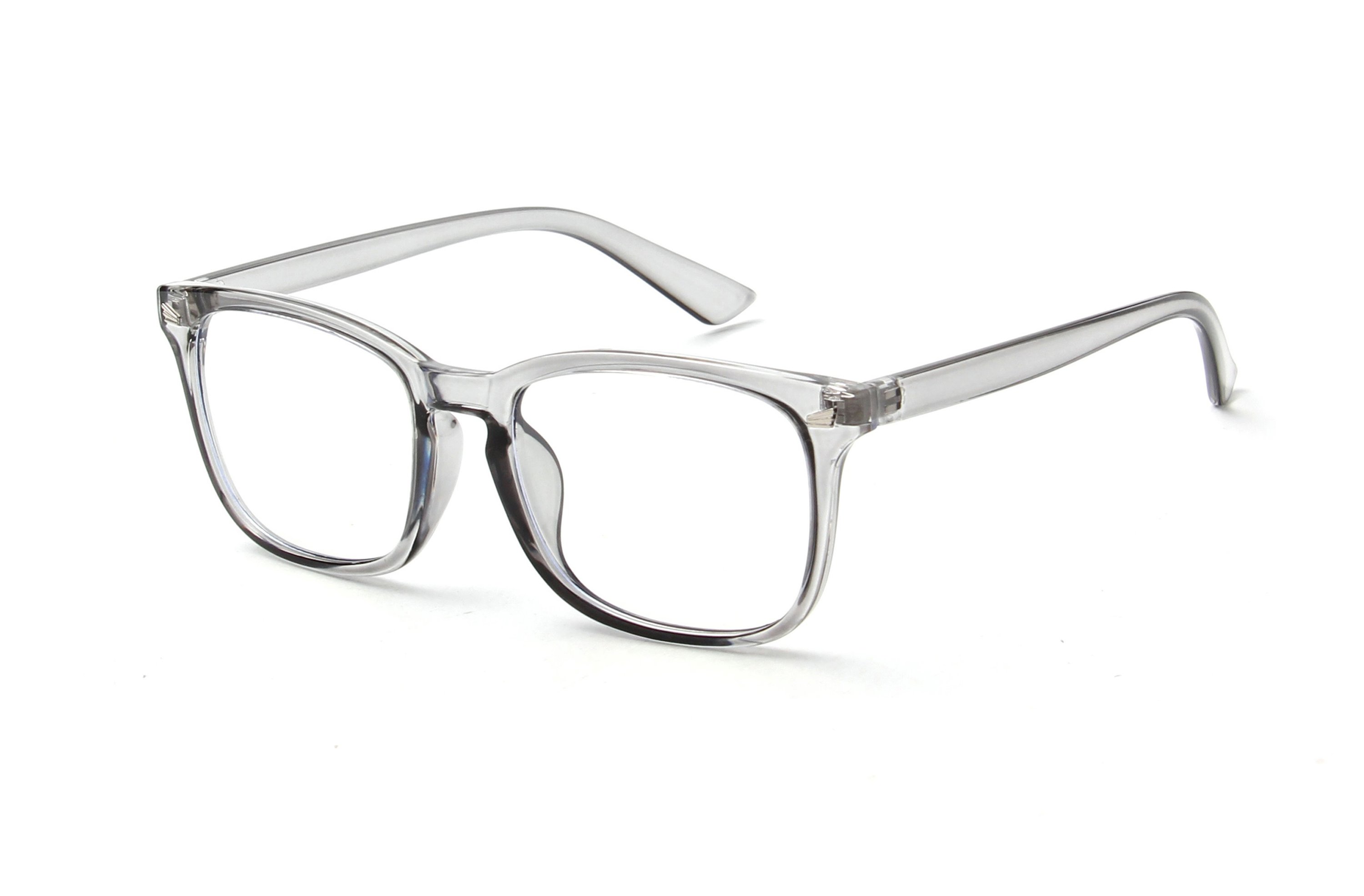 Zephyr Classic Rectangle Blue Light Glasses with a stylish plastic frame and clear lenses, designed for eye protection.