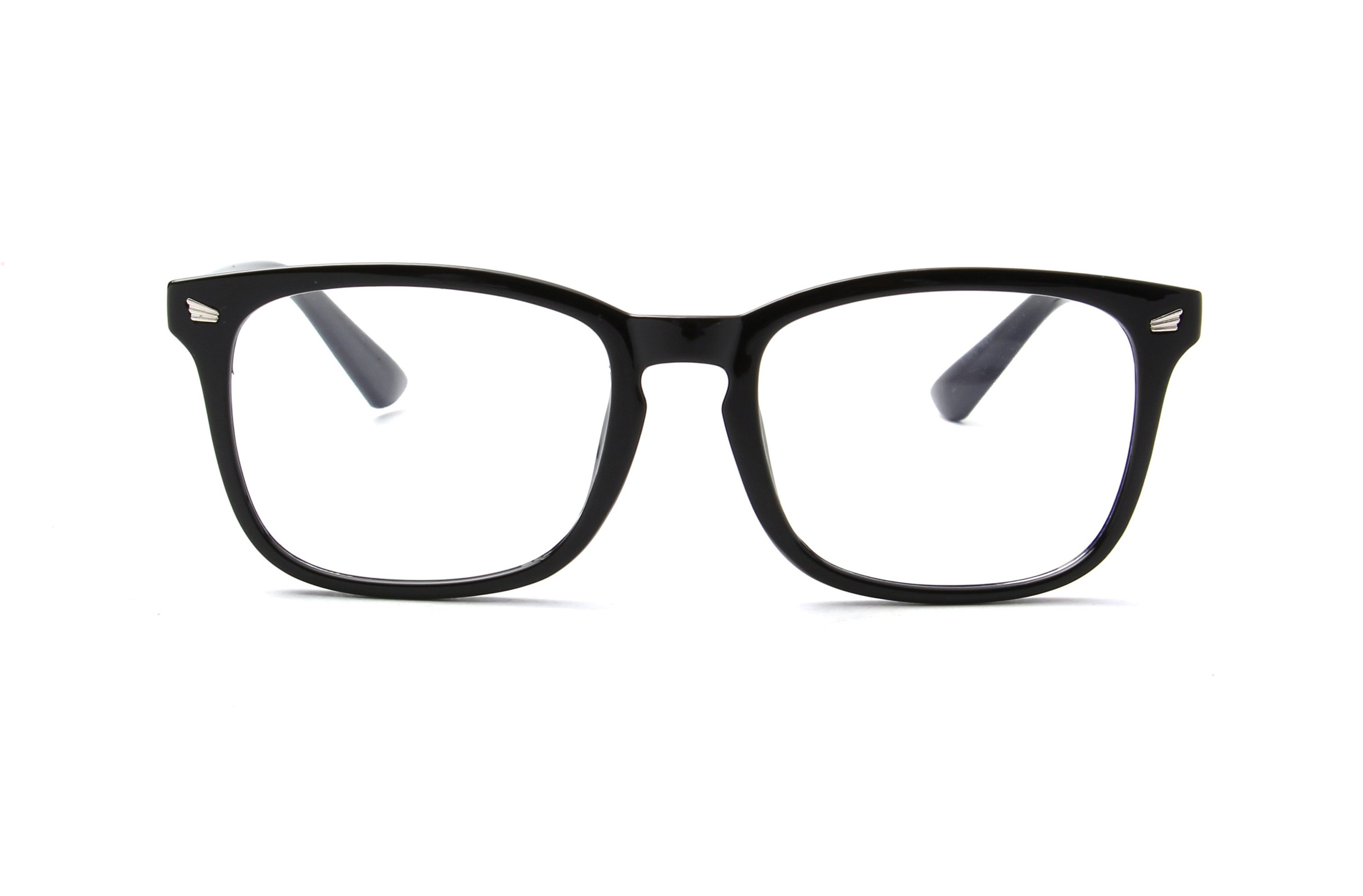 Zephyr Classic Rectangle Blue Light Glasses with a stylish plastic frame and clear lenses, designed for eye protection.