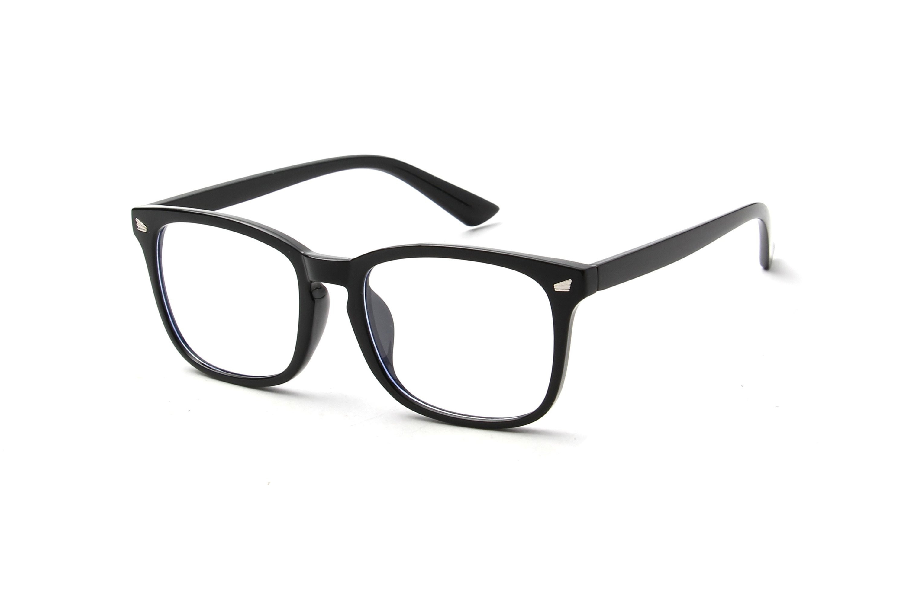 Zephyr Classic Rectangle Blue Light Glasses with a stylish plastic frame and clear lenses, designed for eye protection.