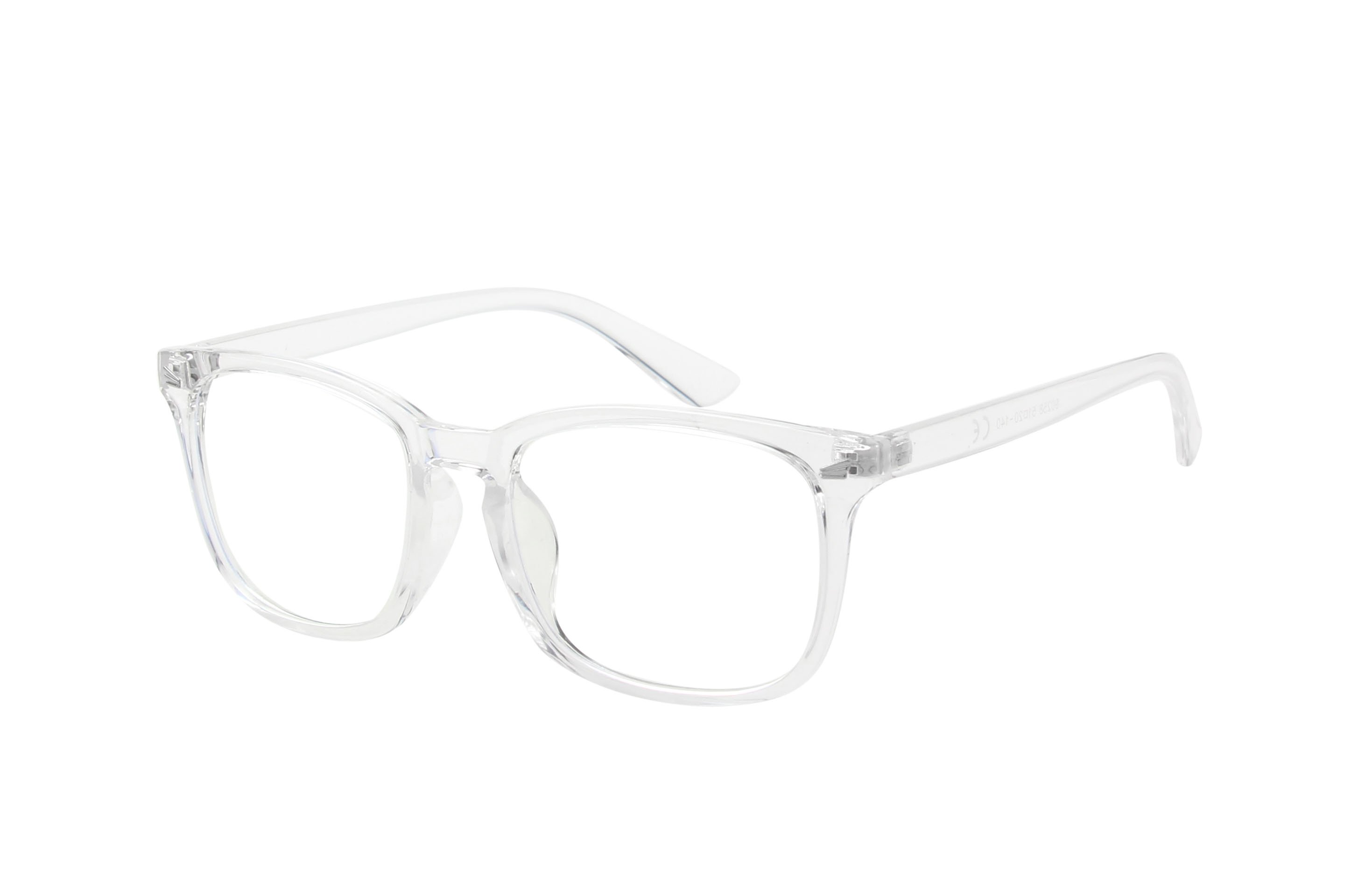 Zephyr Classic Rectangle Blue Light Glasses with a stylish plastic frame and clear lenses, designed for eye protection.