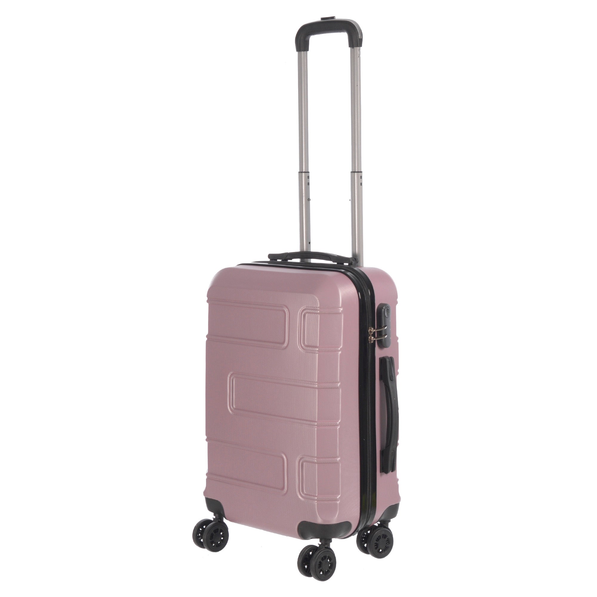 20-inch carry-on luggage from the Deco Collection in various colors, showcasing its stylish design and durable features.