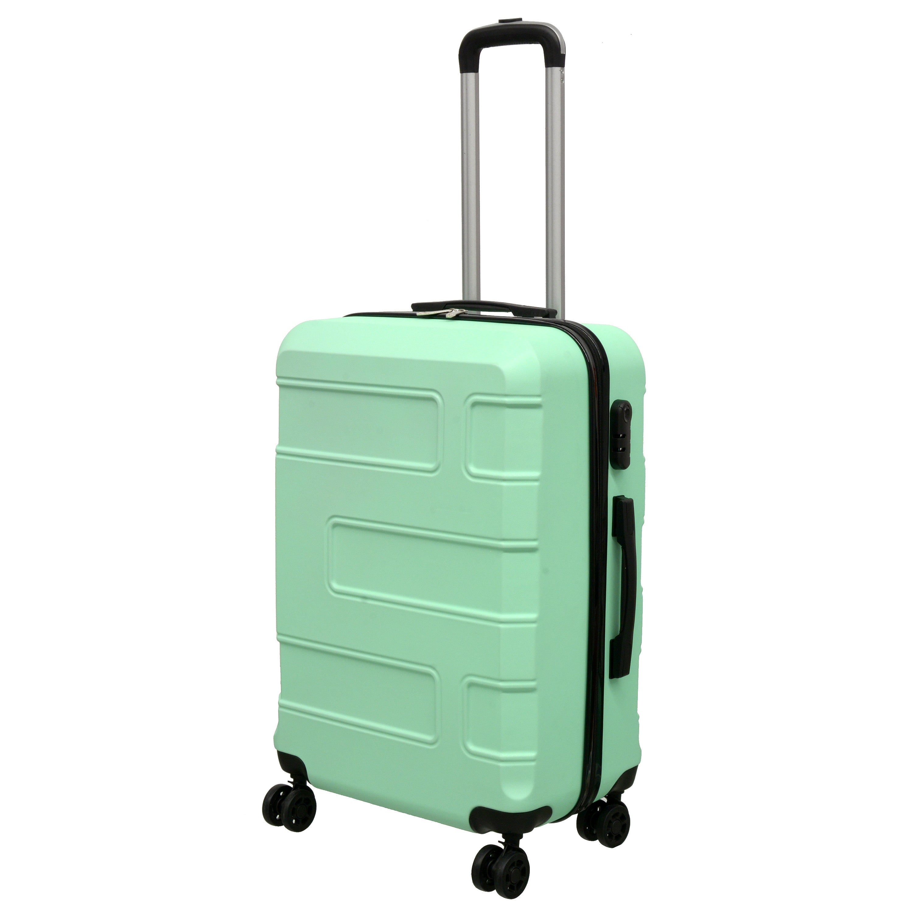 20-inch carry-on luggage from the Deco Collection in various colors, showcasing its stylish design and durable features.