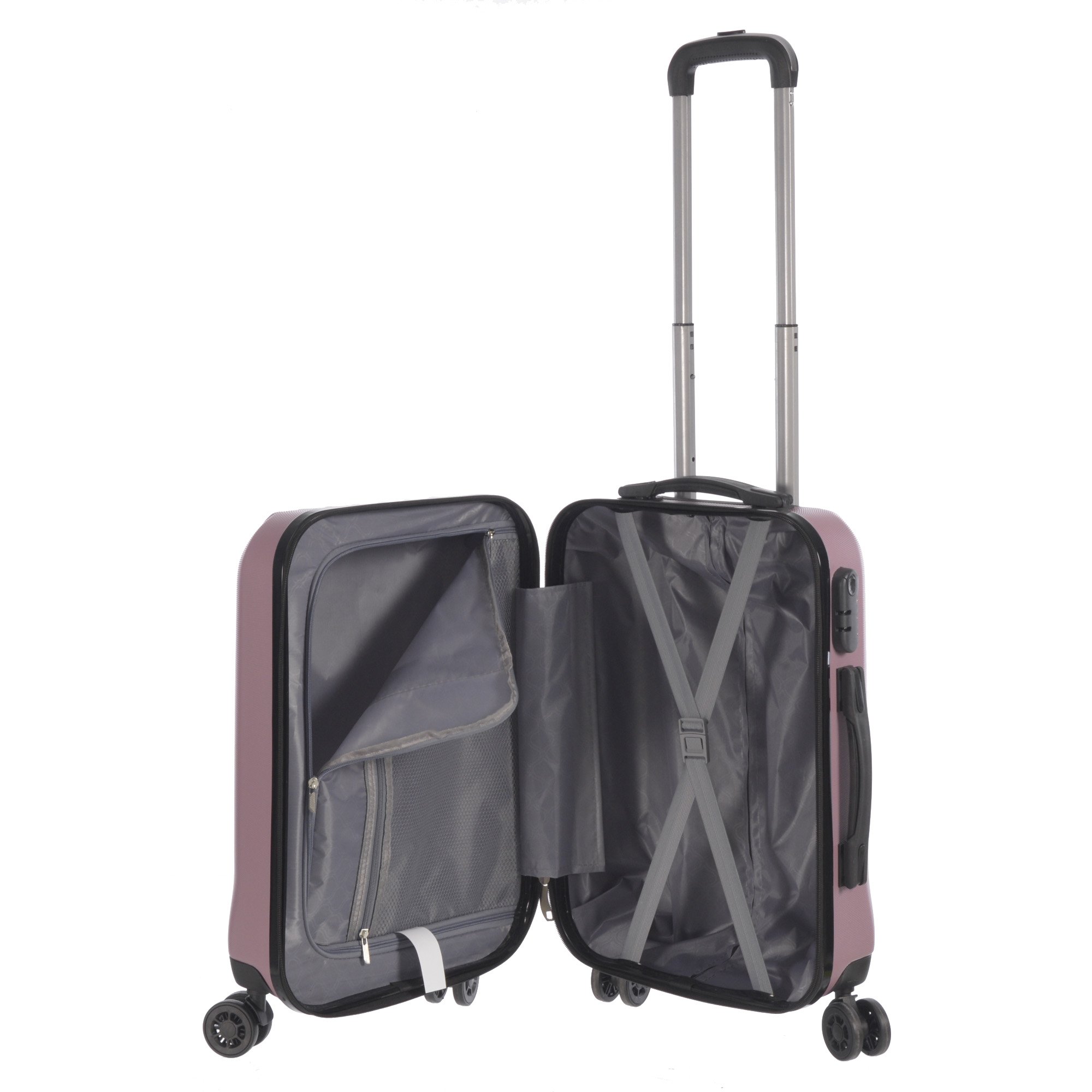 3 Piece Luggage Set Grove Collection featuring durable ABS outer shell, spinner wheels, and vibrant color options.