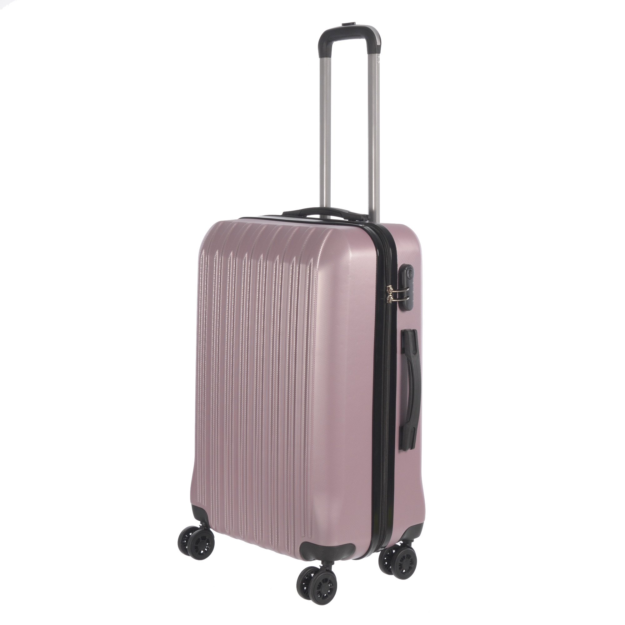 3 Piece Luggage Set Grove Collection featuring durable ABS outer shell, spinner wheels, and vibrant color options.