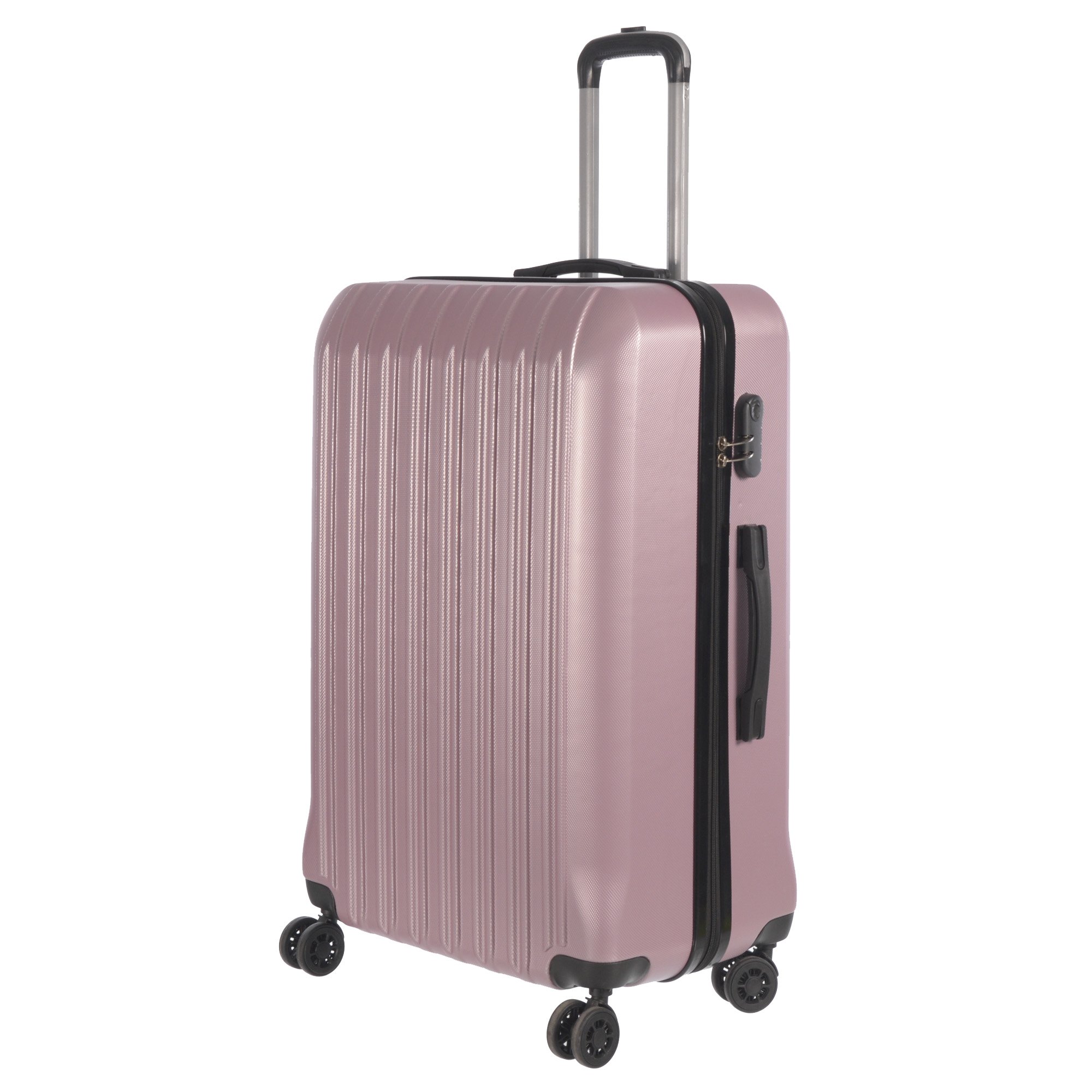 3 Piece Luggage Set Grove Collection featuring durable ABS outer shell, spinner wheels, and vibrant color options.