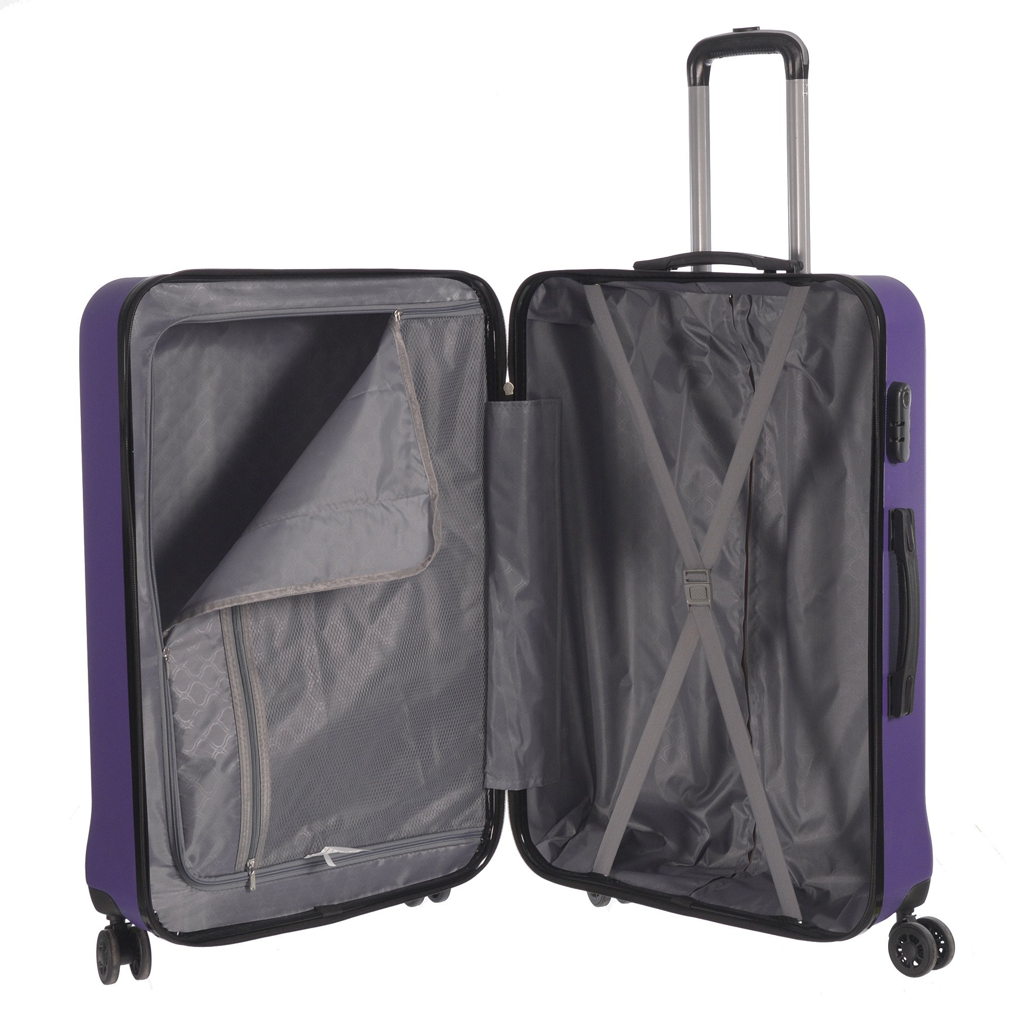 3 Piece Luggage Set Grove Collection featuring durable ABS outer shell, spinner wheels, and vibrant color options.