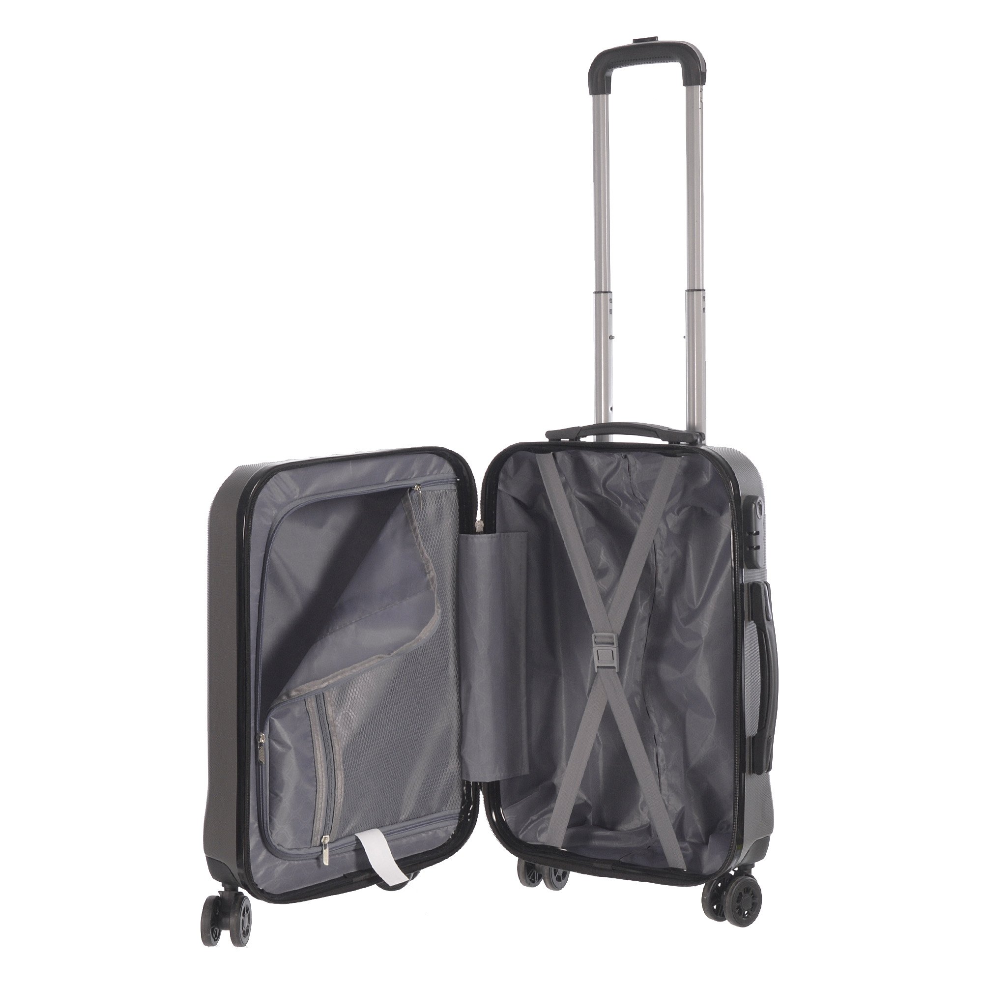 3 Piece Luggage Set Grove Collection featuring durable ABS outer shell, spinner wheels, and vibrant color options.