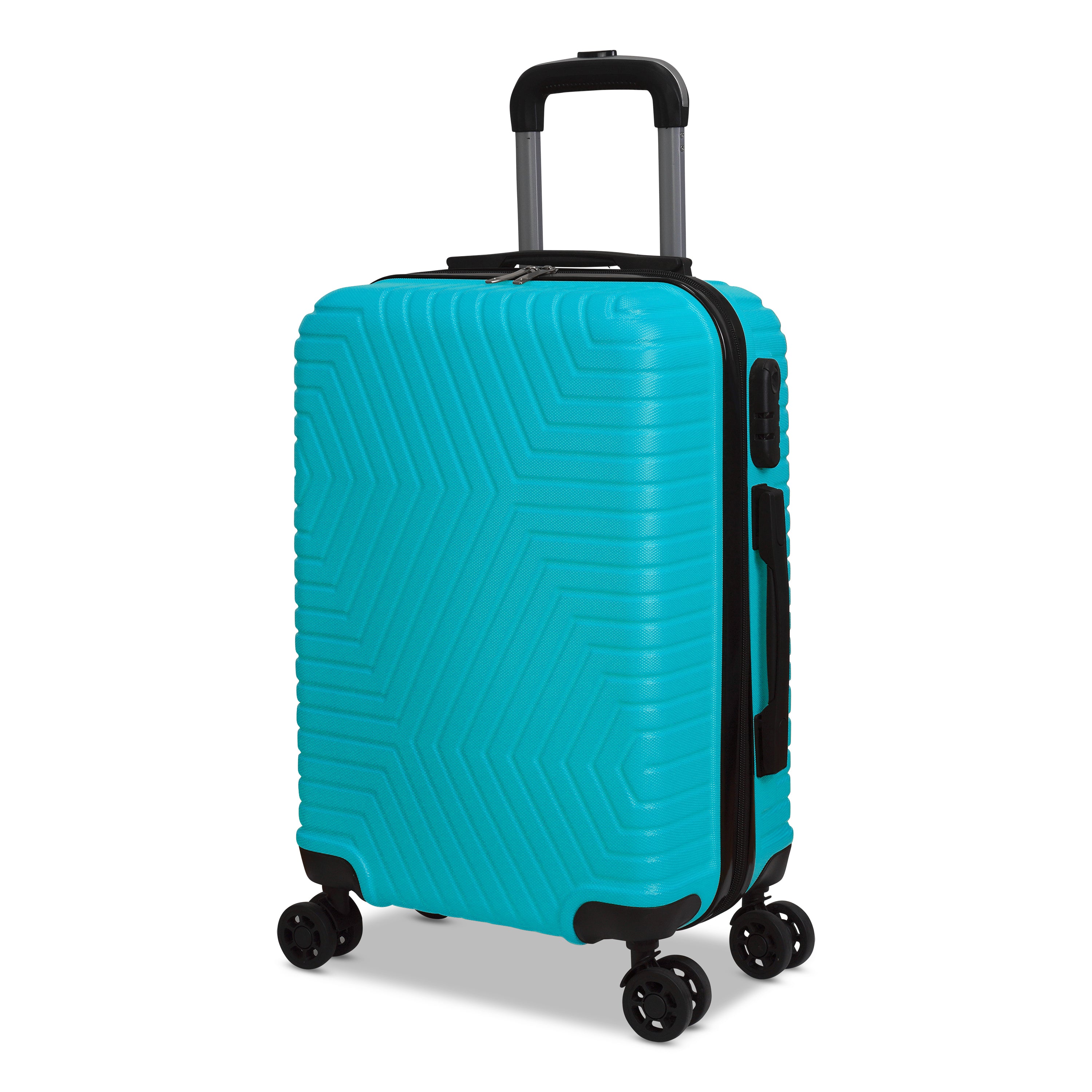 3 Piece Luggage Set Lattitude Collection featuring durable ABS outer shell, spinner wheels, and vibrant color options.